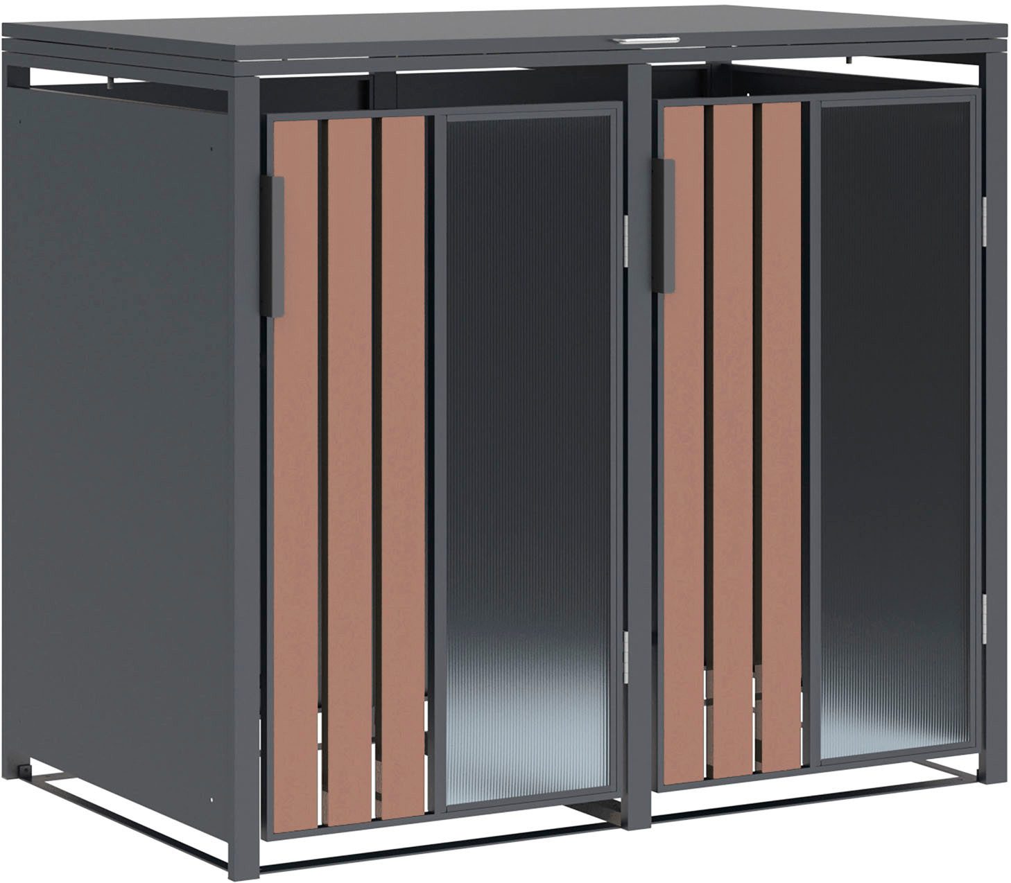 WESTMANN Mülltonnenbox Status 2, BxTxH: 132x80x116 cm, für 2x240 L Mülltonnen