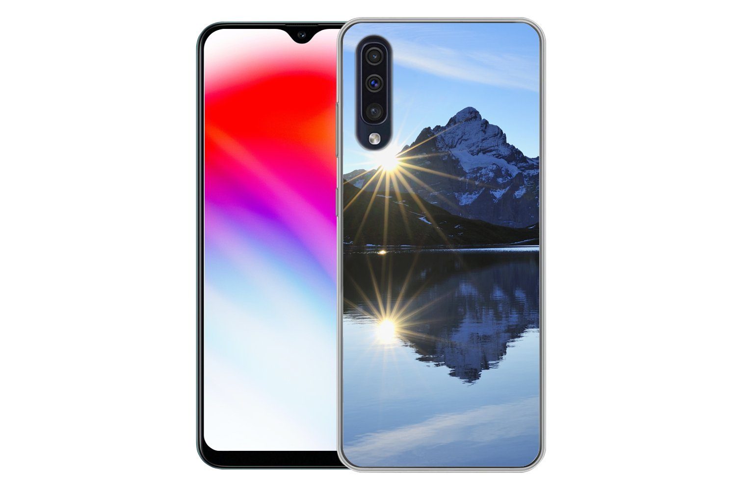 MuchoWow Handyhülle für Samsung Galaxy A30s Alpen - Berg - Wasser - Schnee, Smartphone-Bumper, Print, Handy Schutzhülle Dünn