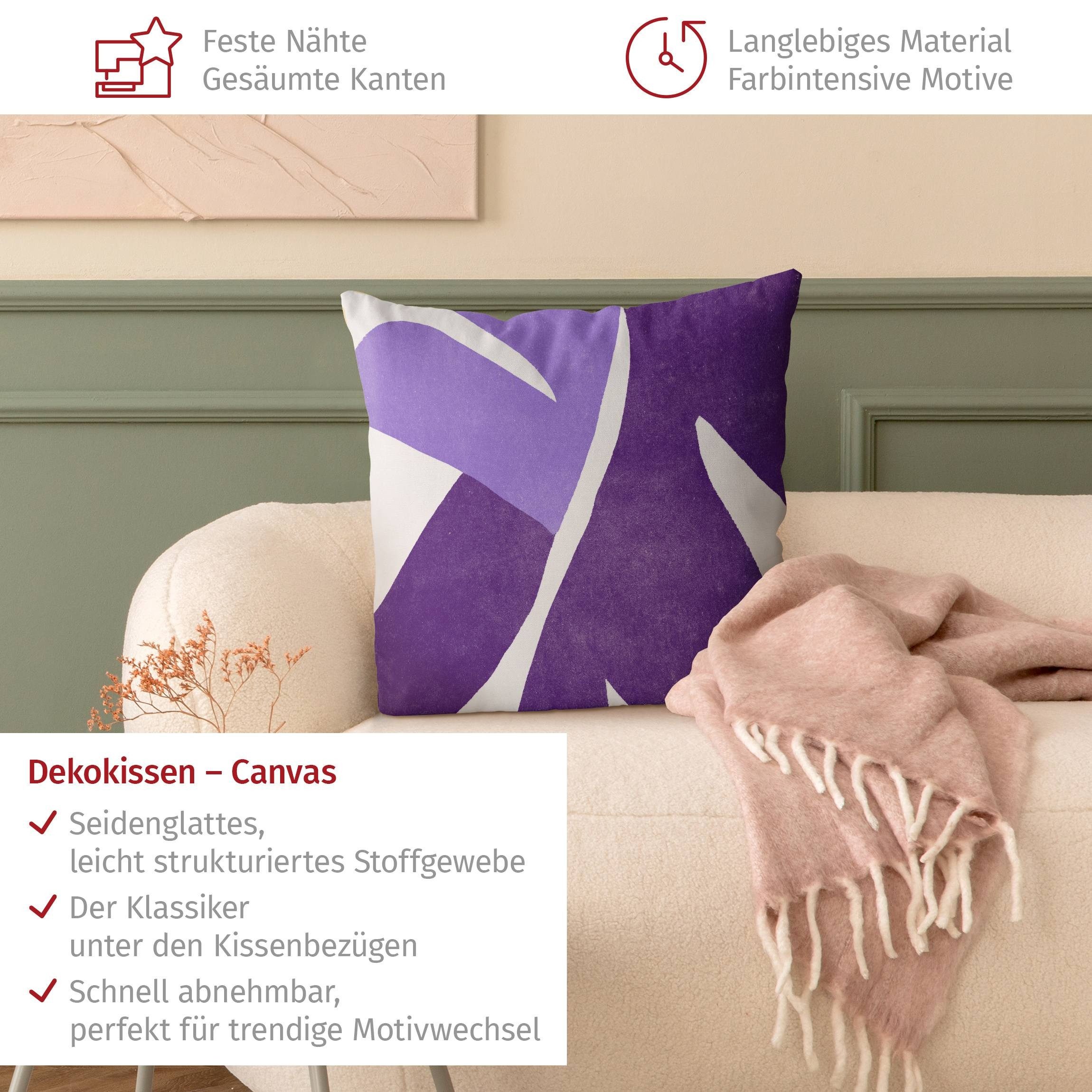 Bilderdepot24 Dekokissen drinnen Kissenhülle/ Sofakissen/ Zierkissen Kissenhülle violett Muster, Bezug mit / ohne Füllung Zierkissen Outdoor Sofa Bett