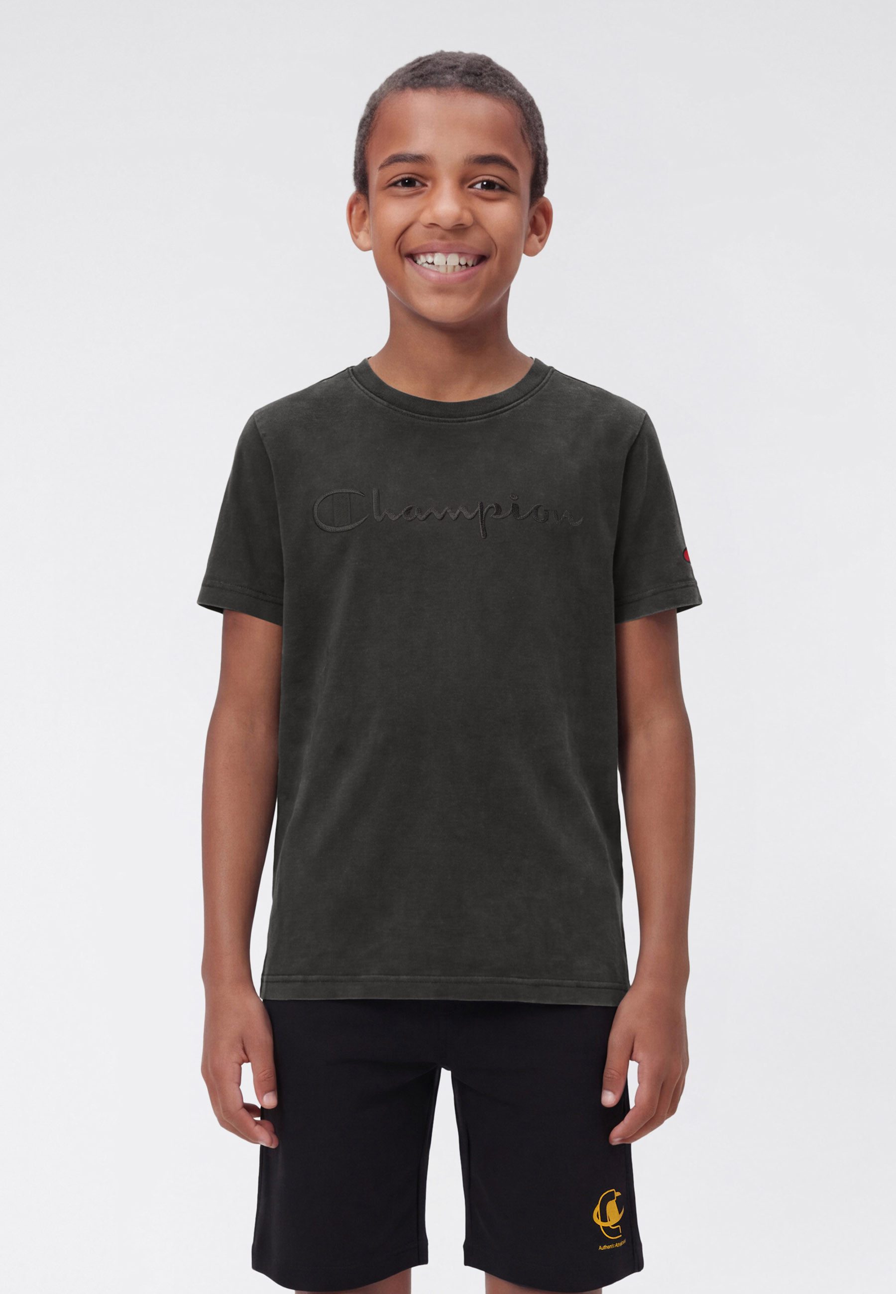 Champion T-Shirt ICONS TONAL Crewneck T-Shirt with Large Logo mit großem Logo, Kurzarm, aus Baumwolle