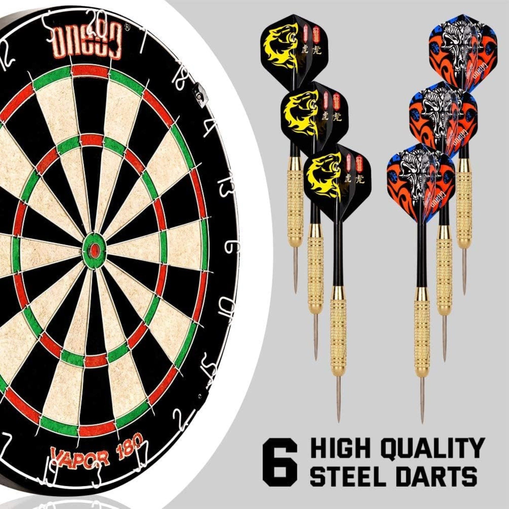 COFI 1453 Dartscheibe Dartscheibe Set mit 6/12 Dartpfeilen Metallspitze, (1-tlg)