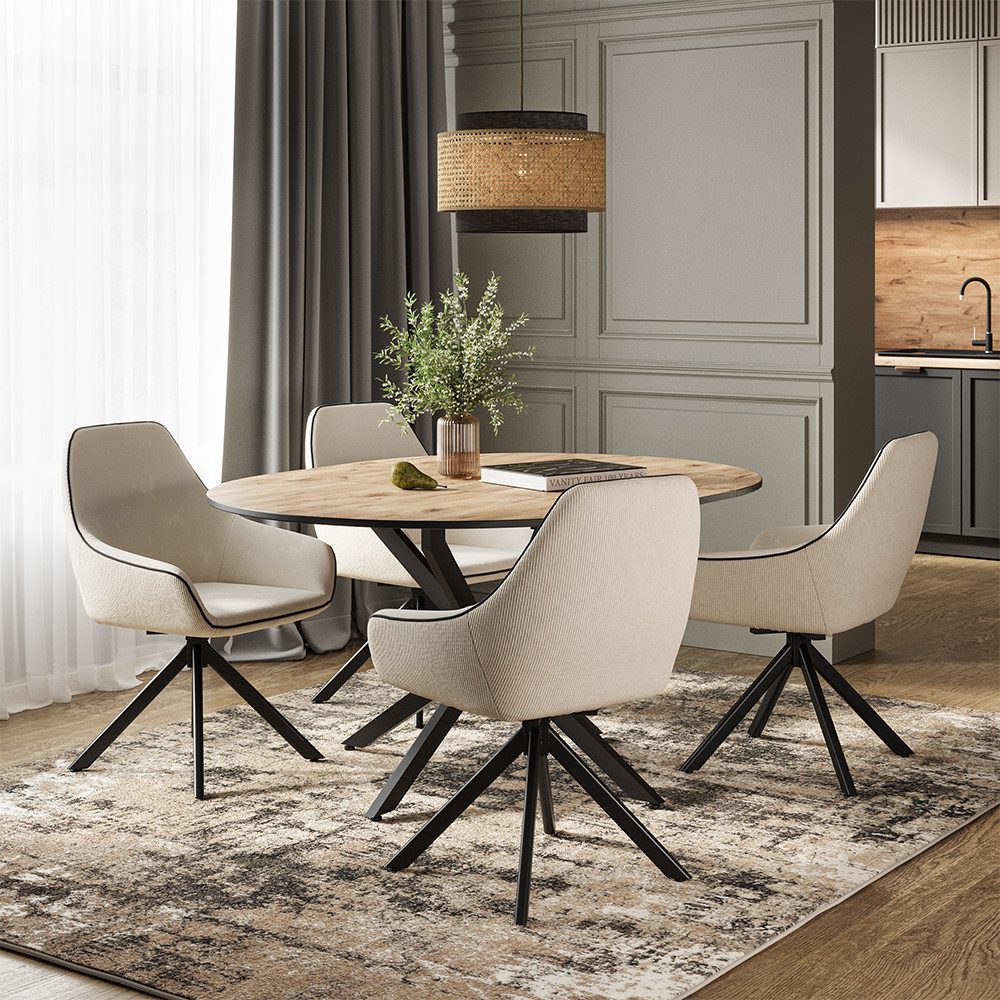 Vicco Esszimmerstuhl Eleganza, Beige, 2er Set günstig online kaufen