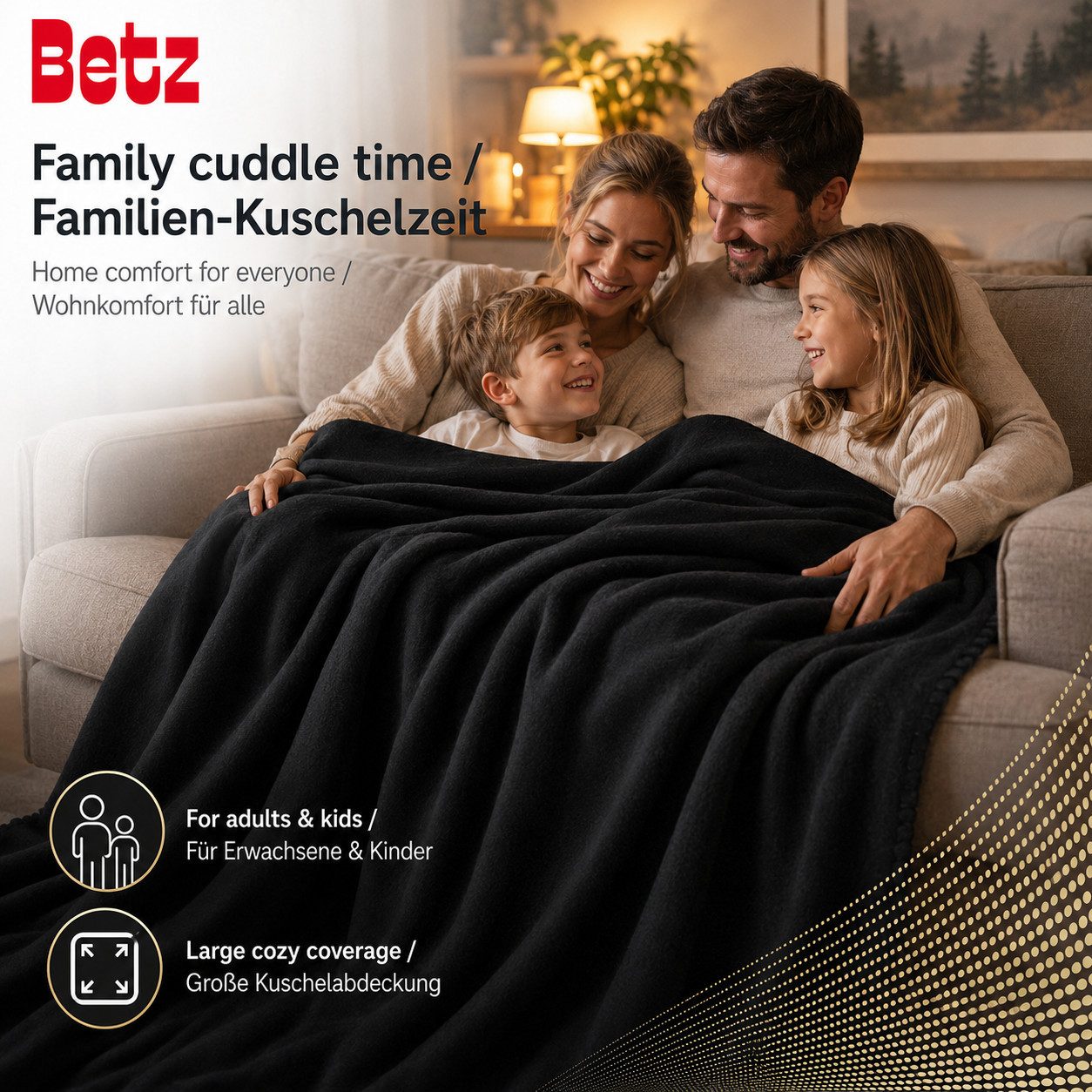 Wohndecke Betz Fleecedecke 130x170 cm 180g/m² – Weiche Wohndecke & Kuscheldecke, Betz, Leicht, wärmend & pflegeleicht – Bild 3 von 5