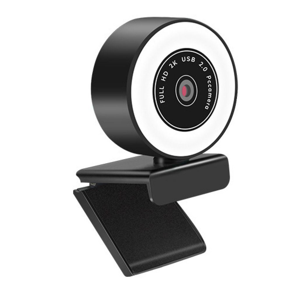 Jormftte 4K Webcam mit Ringlicht,Streaming Cam Full HD-Webcam (1 * Kamera 1  * USB-Kabel, Ersetzbar)