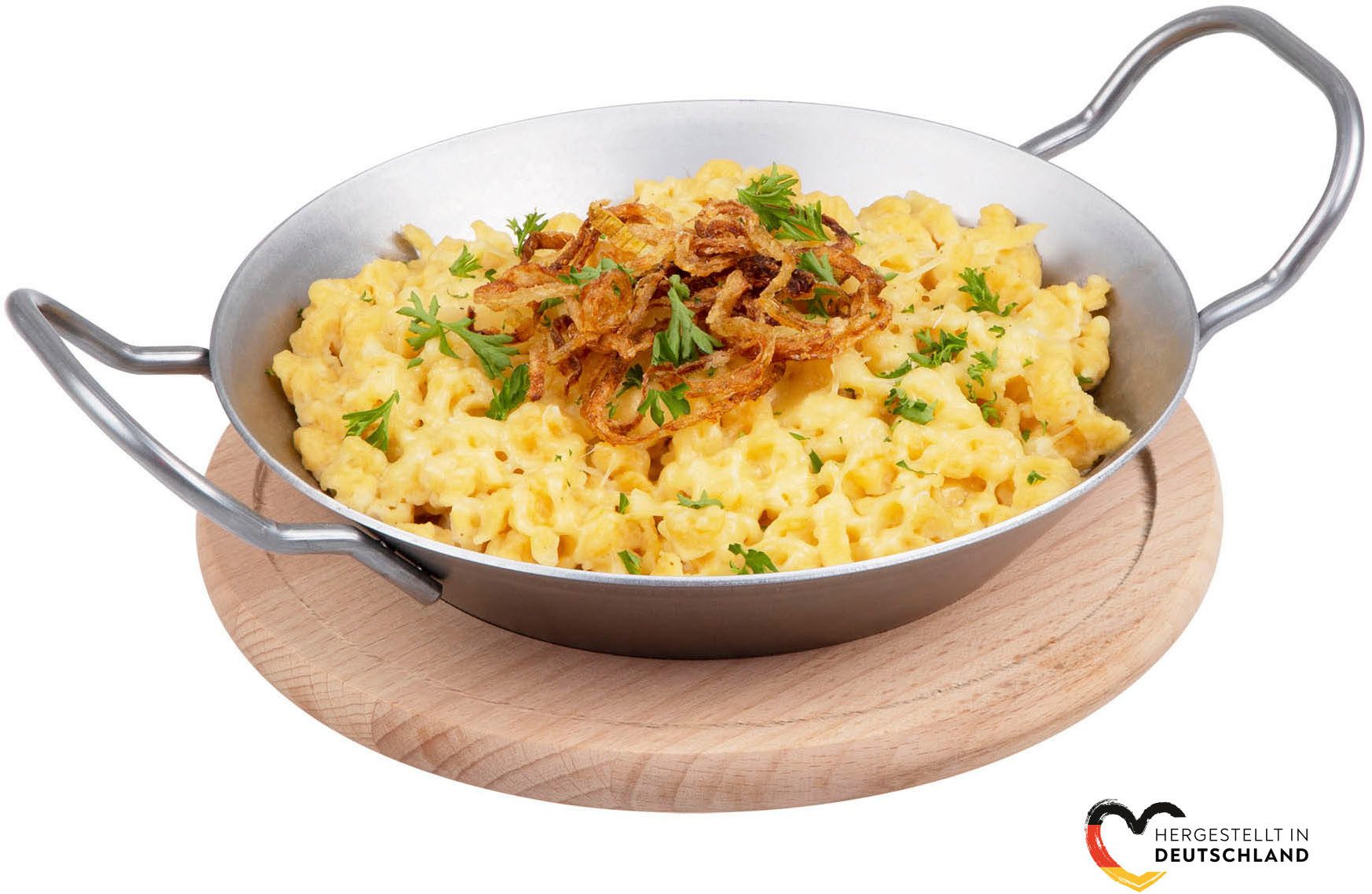 CHG Servierpfanne, Eisen (1-tlg), Ø 20 cm, inkl. Servierbrett, Induktion, Made in Germany