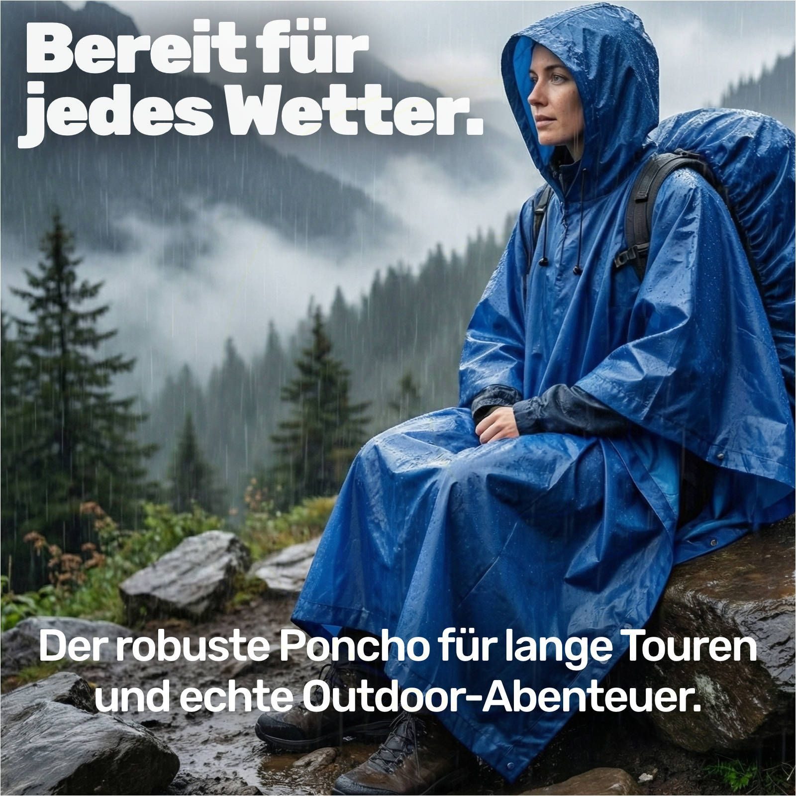 Gravidus Regenponcho 2x Regencape Regenponcho Regenschutz Fahrrad blau Unisex (2-St)