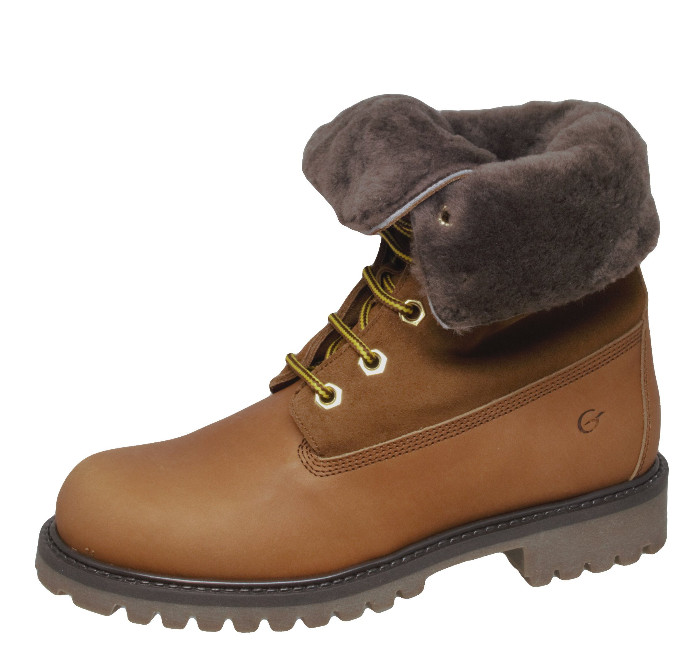 Gallucci Gallucci 1077 Stiefel Schnürer Boots Leder Lammfell Braun Stiefelette