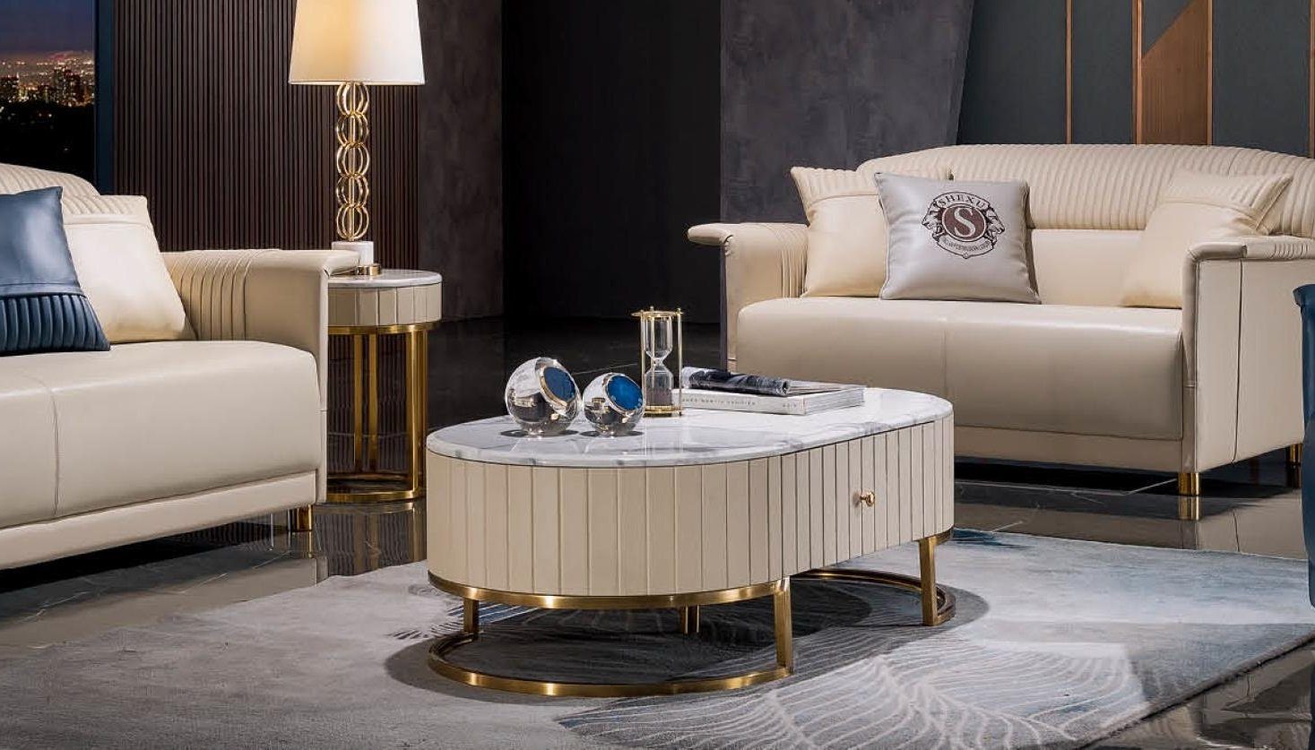 JVmoebel Couchtisch Couchtisch Oval Luxus Design Tische Beistelltische Wohnzimmer, Made In Europe