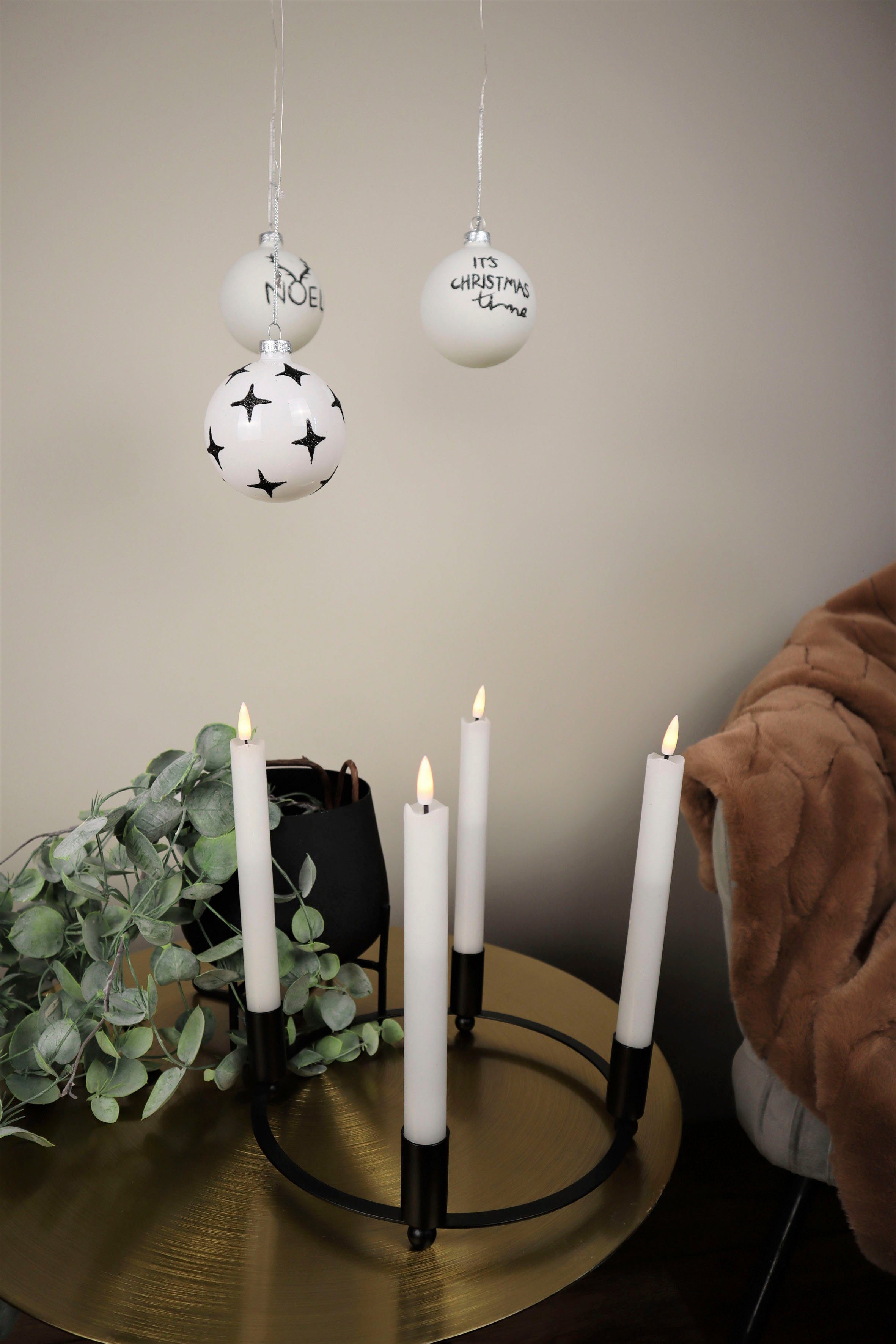 AM Design Adventsleuchter Kerzenhalter Stabkerzenhalter St), (1 Weihnachtsdeko, Metall, cm Ø 4 Kerzen, 24 Adventskranz, aus für