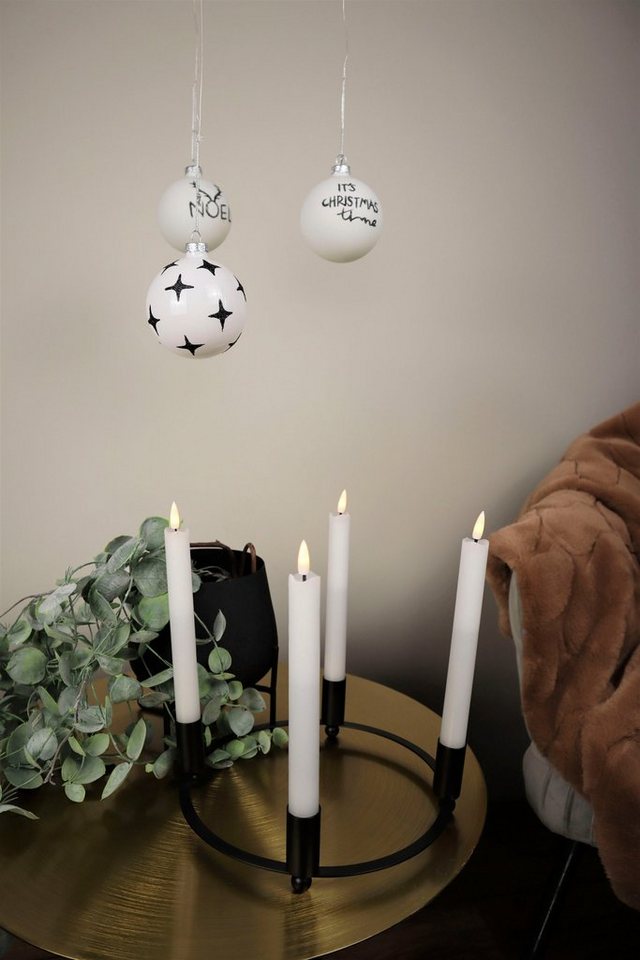 AM Design Adventsleuchter Kerzenhalter aus Metall, für 4 Kerzen, Ø 24 cm (1  St), Weihnachtsdeko, Adventskranz, Stabkerzenhalter