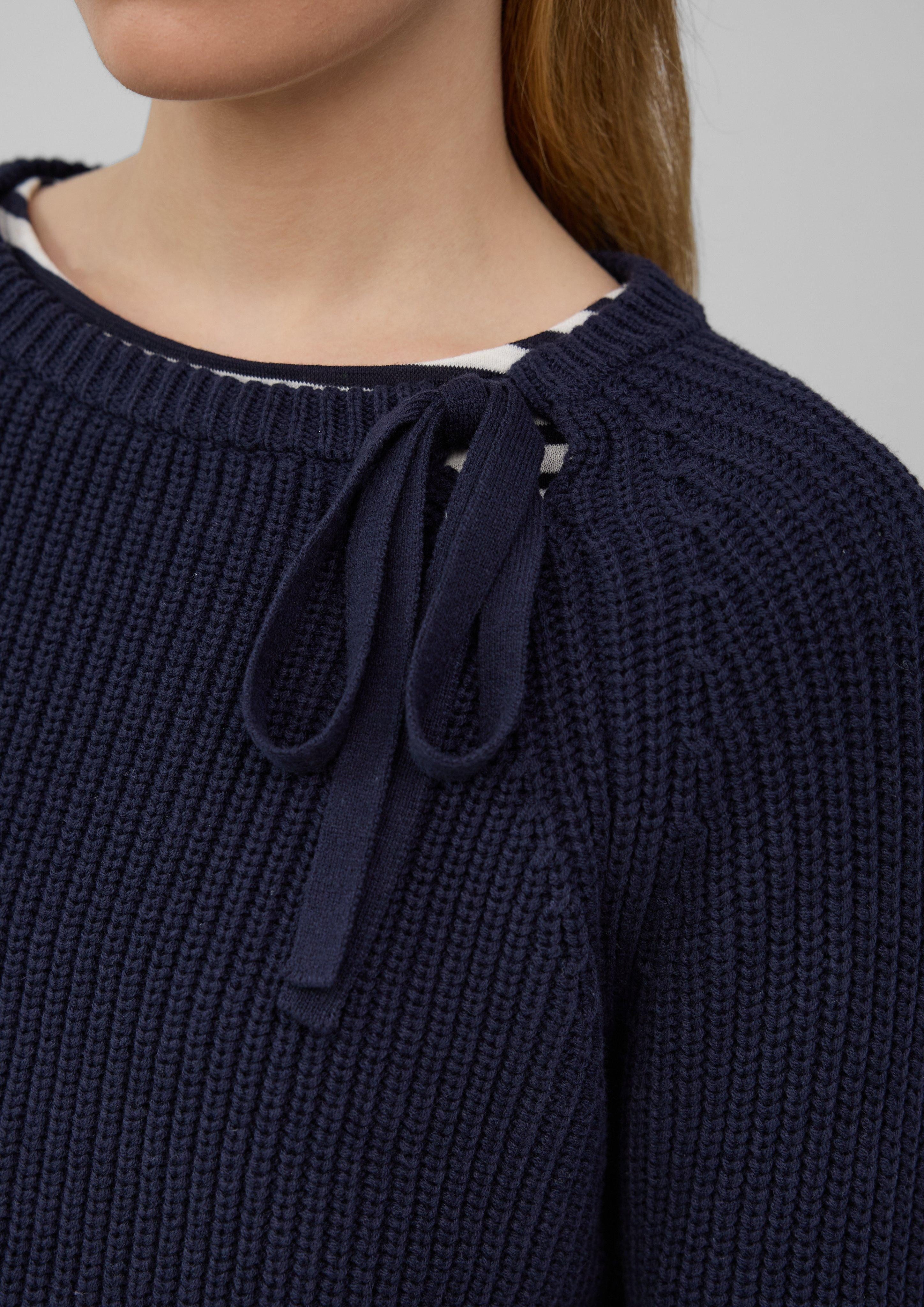 s.Oliver Strickpullover Relaxed-Fit-Strickpullover mit Bindedetail günstig online kaufen