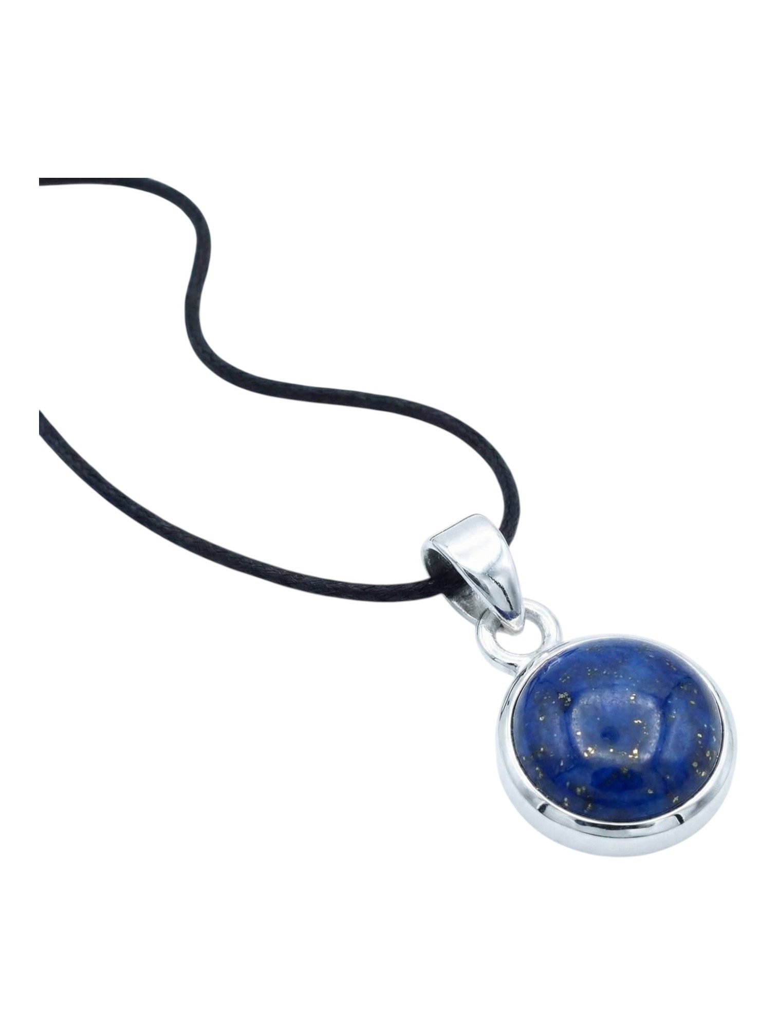 Kettenanhänger MIALE rund aus 925 Silber mit Lapis Lazuli