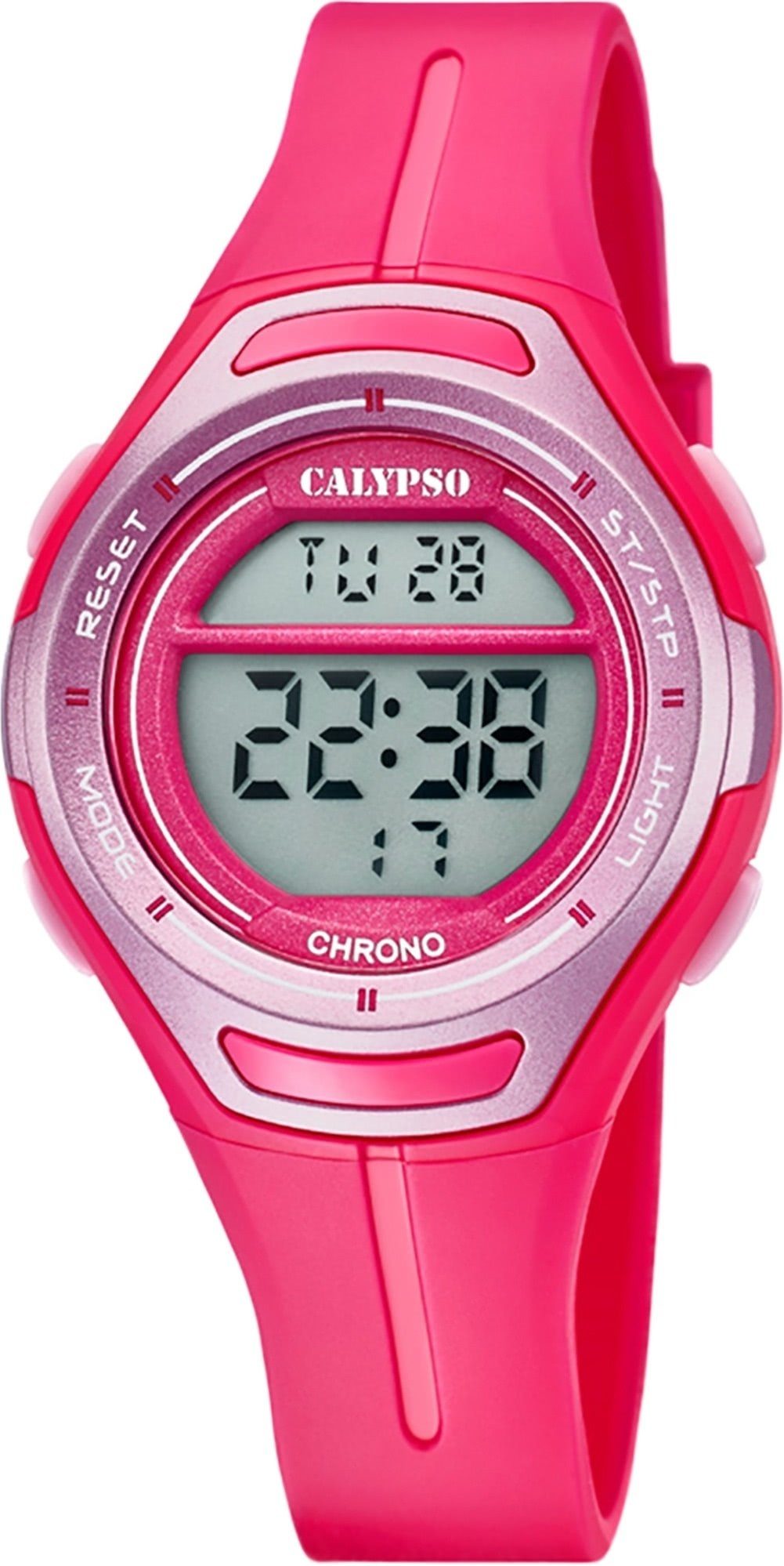 Sale im Gange! CALYPSO WATCHES Digitaluhr Calypso Damen PURarmband Damen Armbanduhr pink, Kunststoff, Uhr Sport rund, Sport, K5727/5