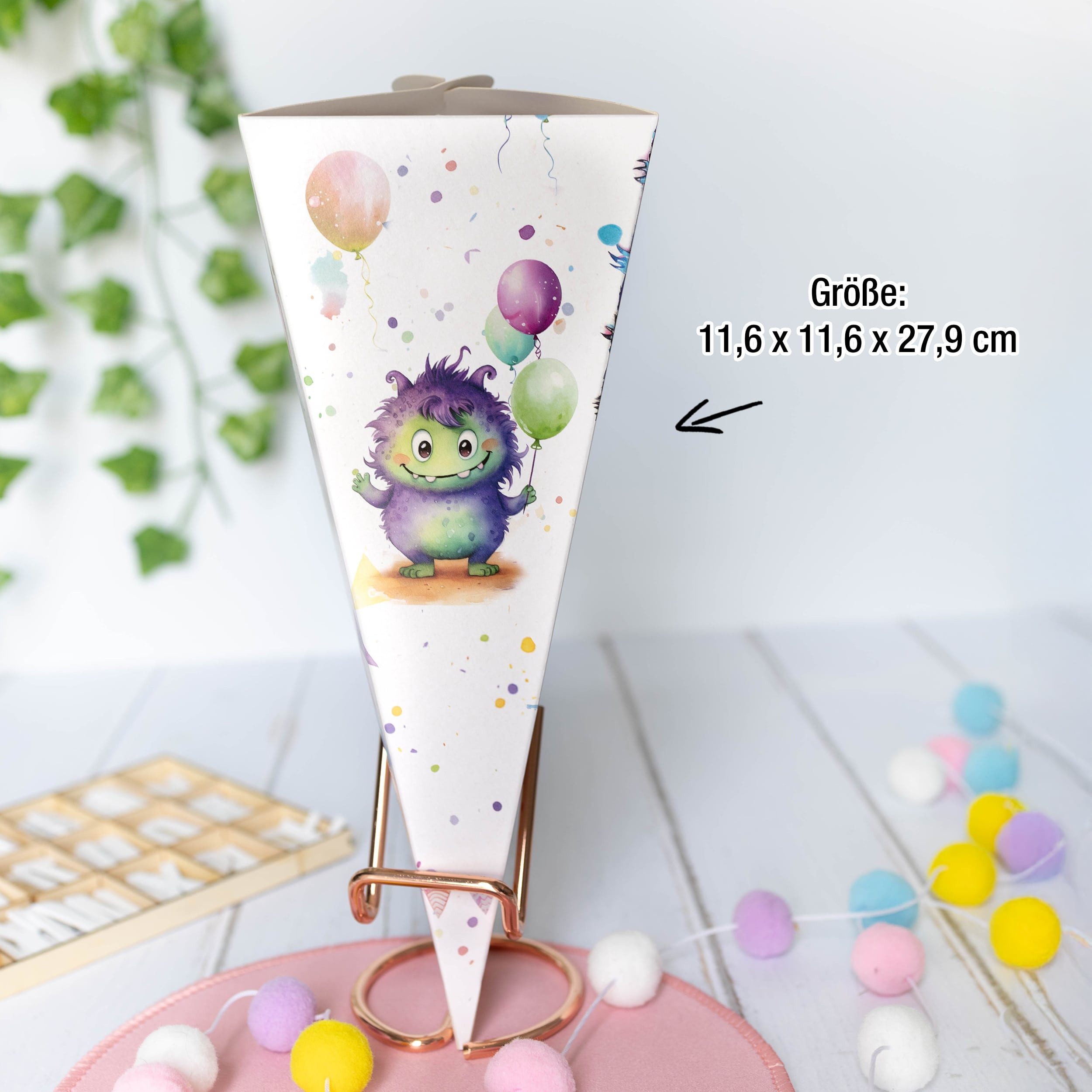 TOBJA Schultüte Kleine Geschwister Schultüte Monster Geschenk, Zuckertüte Jungen oder Mädchen Schulanfang