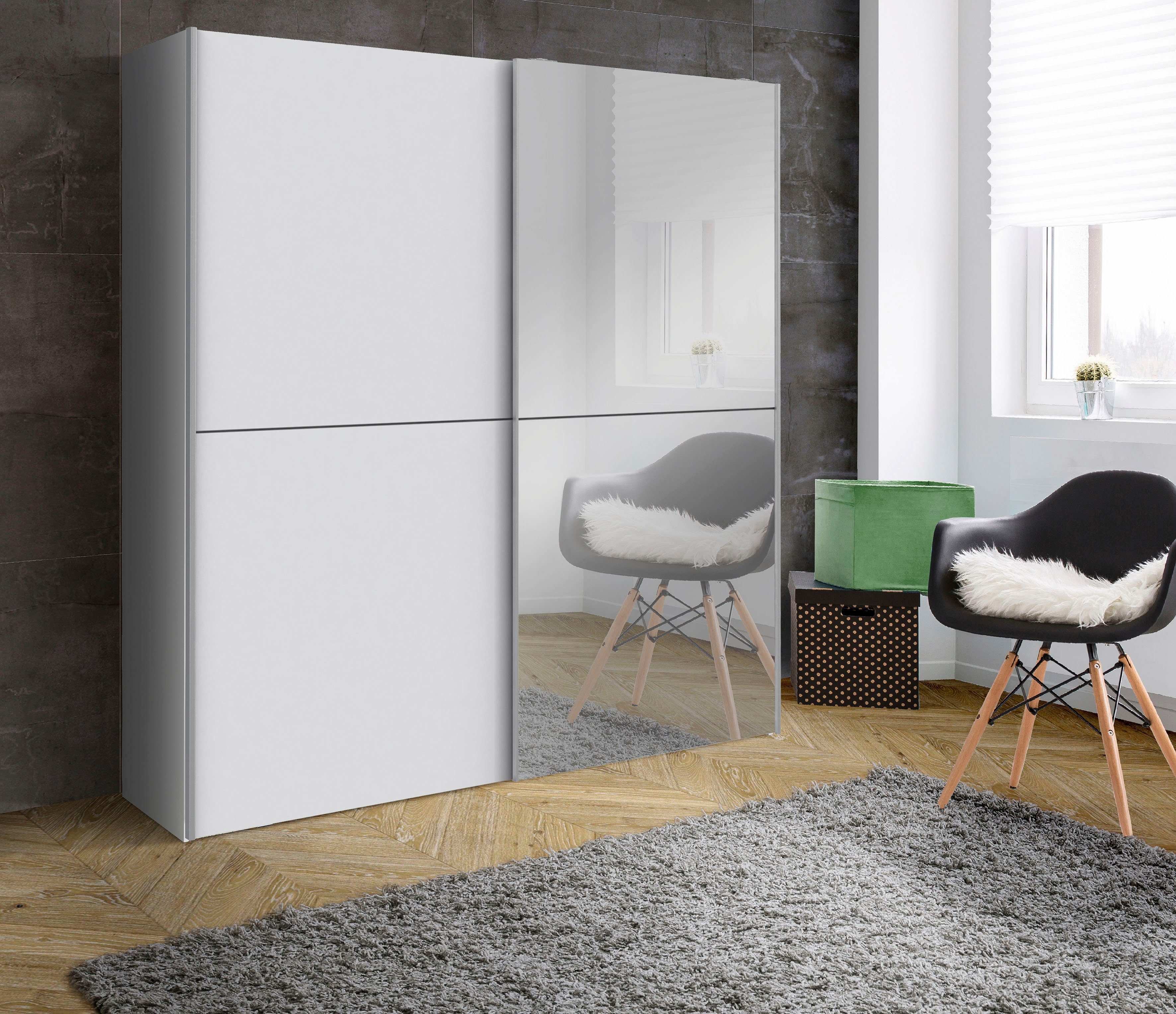 Schwebetürenschrank "White Kiss", OTTOs Choice, Made in Europe, ideal für kleine Räume