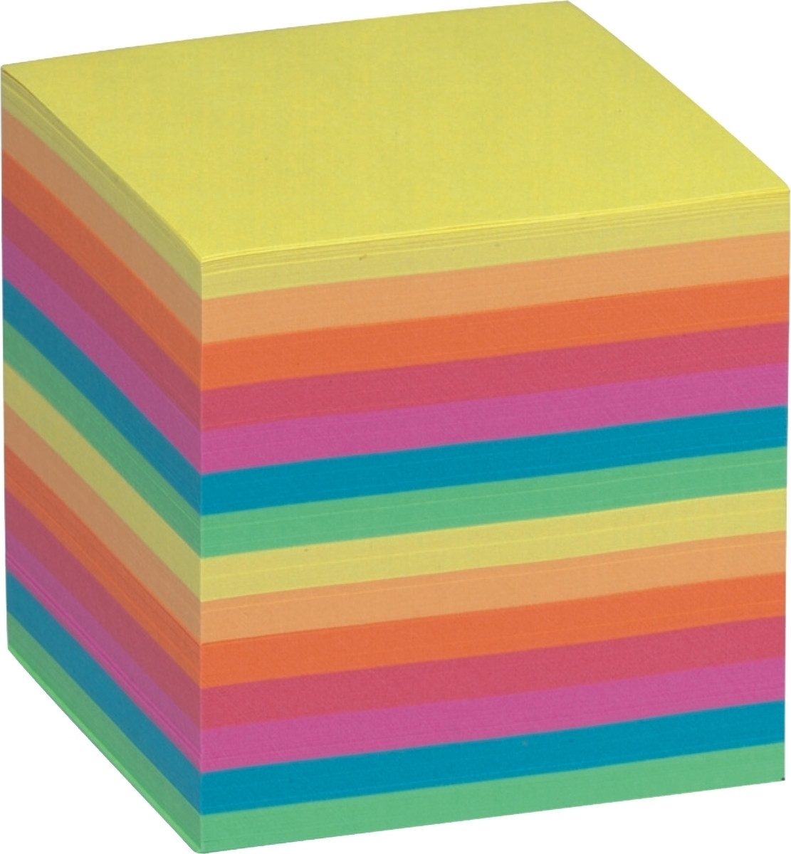 Folia Notizzettel Zettelbox Ersatzeinlagen 90x90x90mm farbig sortiert.