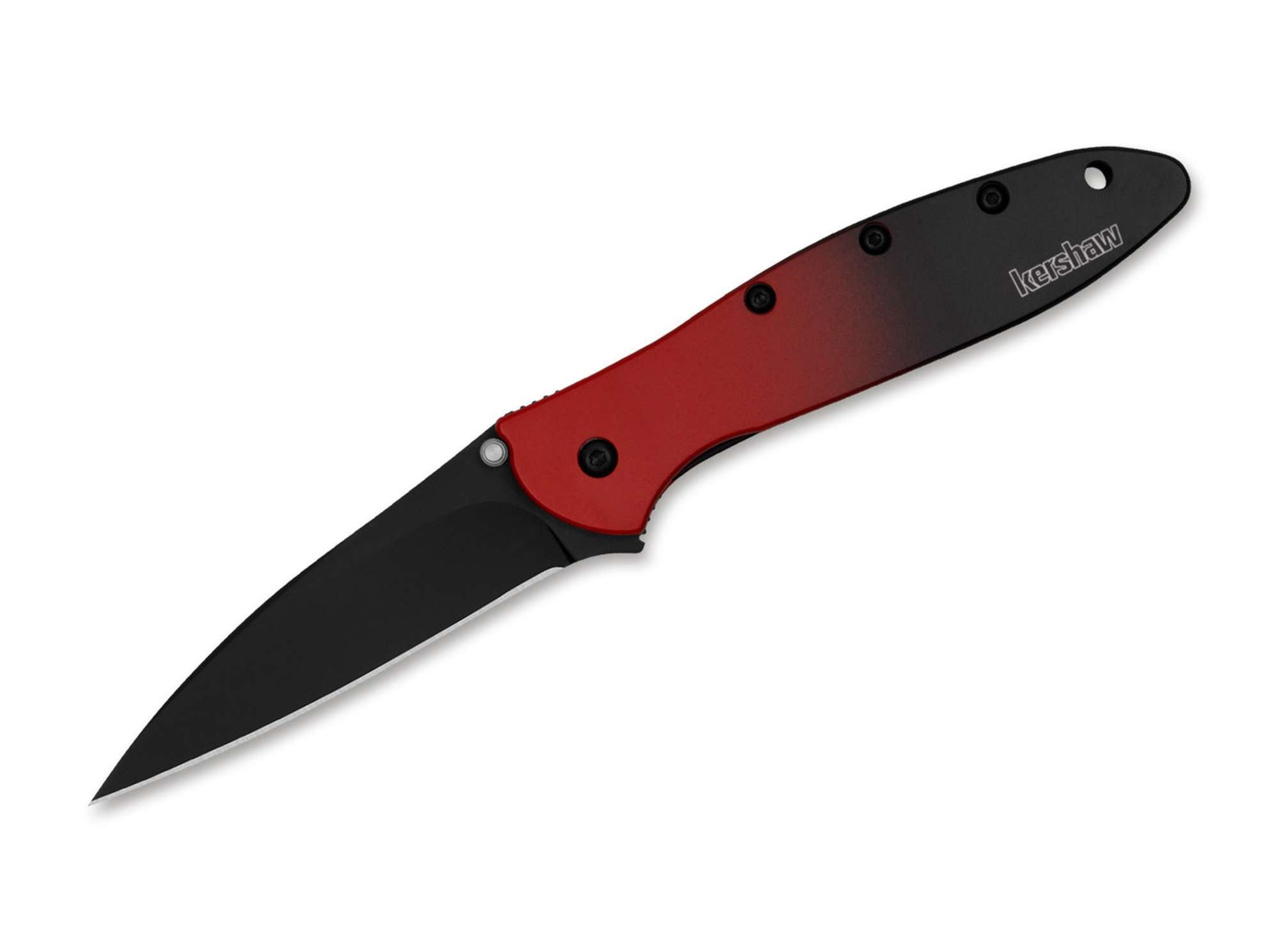 Kershaw Taschenmesser Taschenmesser Leek Aluminum Red Black Gradient Black Blade