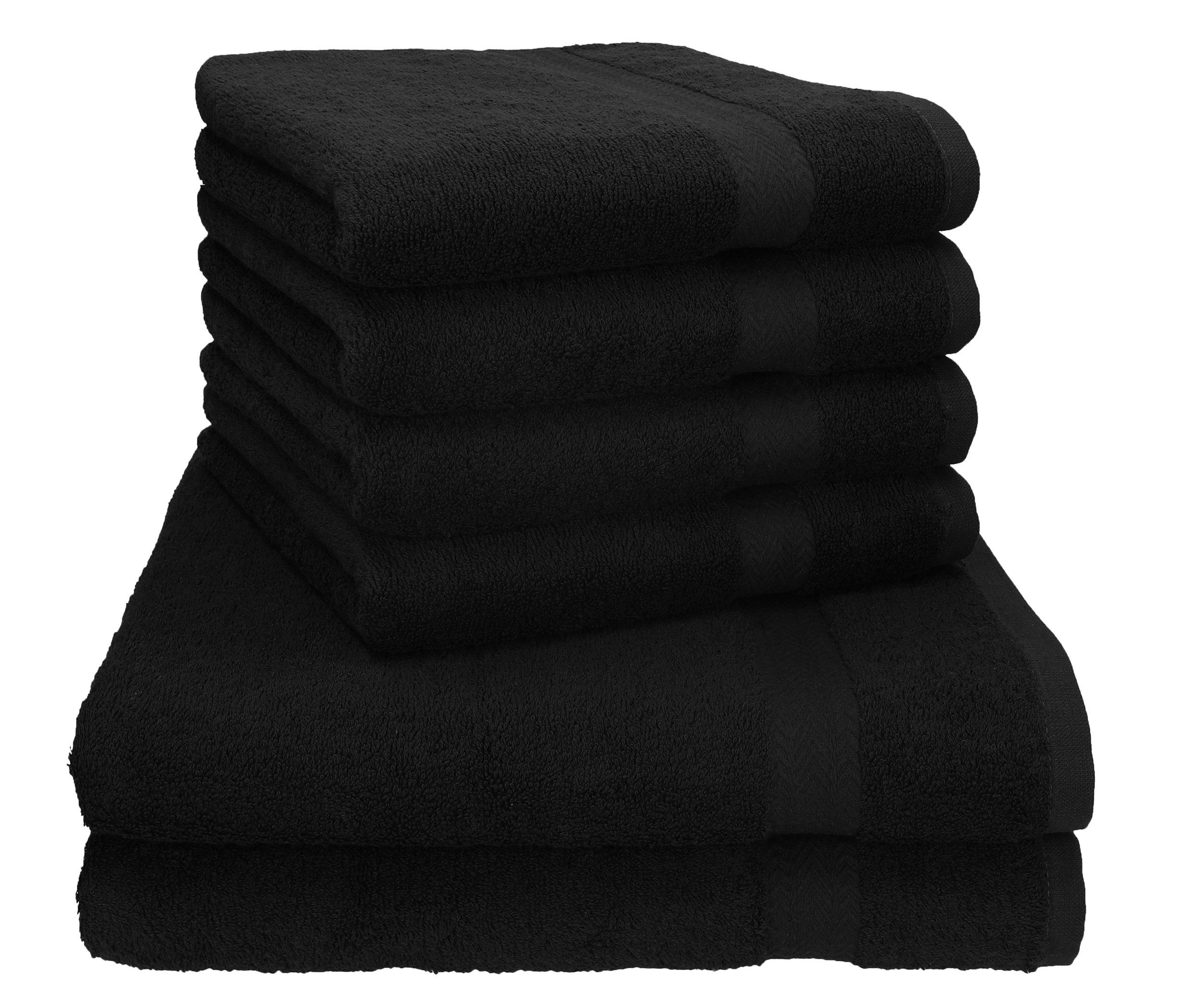 Betz Handtuch Set Betz PREMIUM Handtuch-Set -6 teiliges Handtücher-Set-100% Baumwolle, 100% Baumwolle, (6-tlg) schwarz