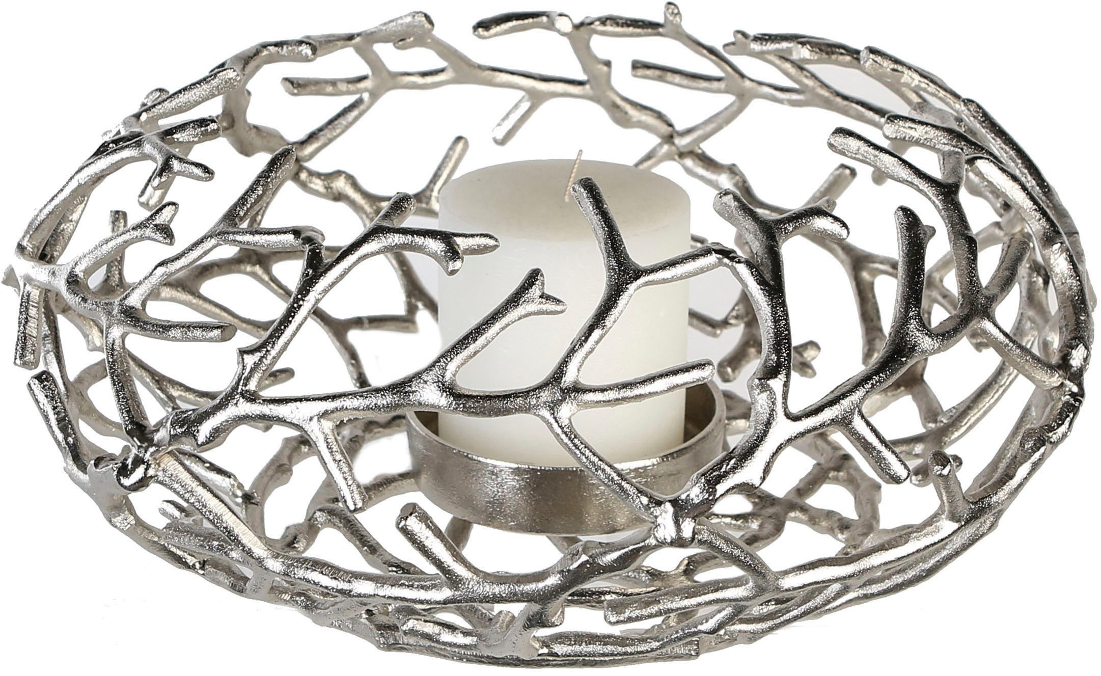 Casablanca by Gilde Kerzenständer Kerzenleuchter Twigs (1 St), 1-flammig, aus Aluminium, Höhe ca. 20 cm