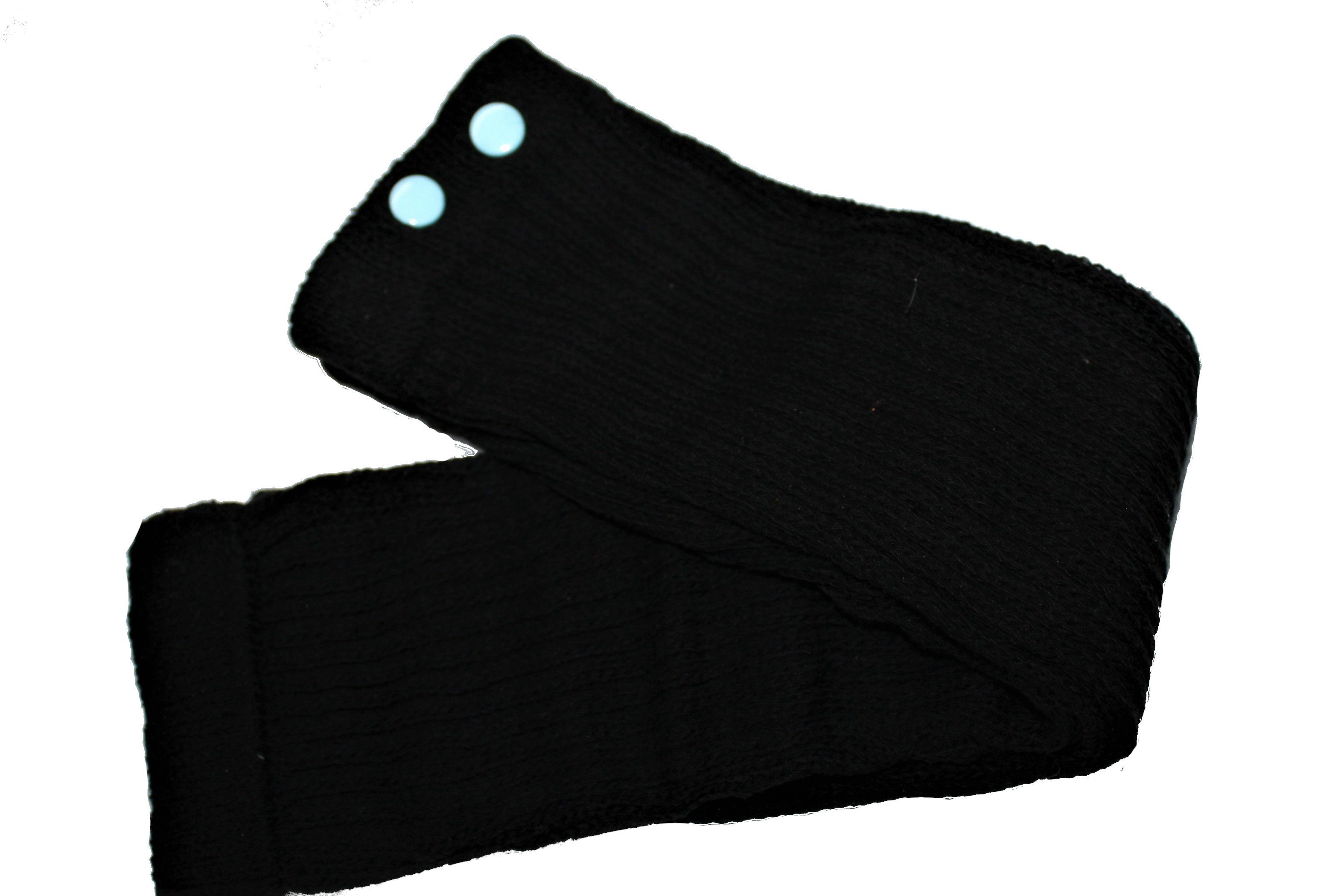 dunkle design Beinstulpen Schwarz mit Hellblau Nieten Bunt