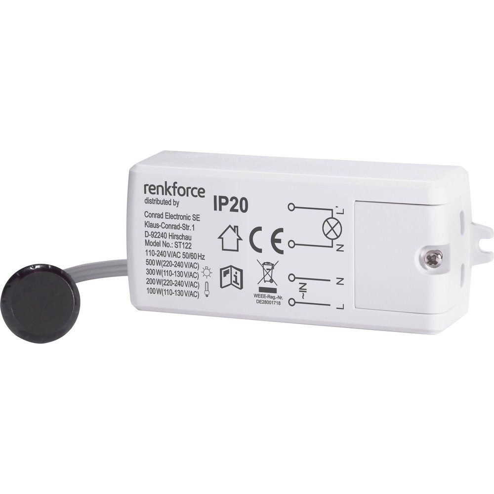 Renkforce Steckdose Renkforce 1289332 Nahfeldschalter berührungslos IP20 Schwarz