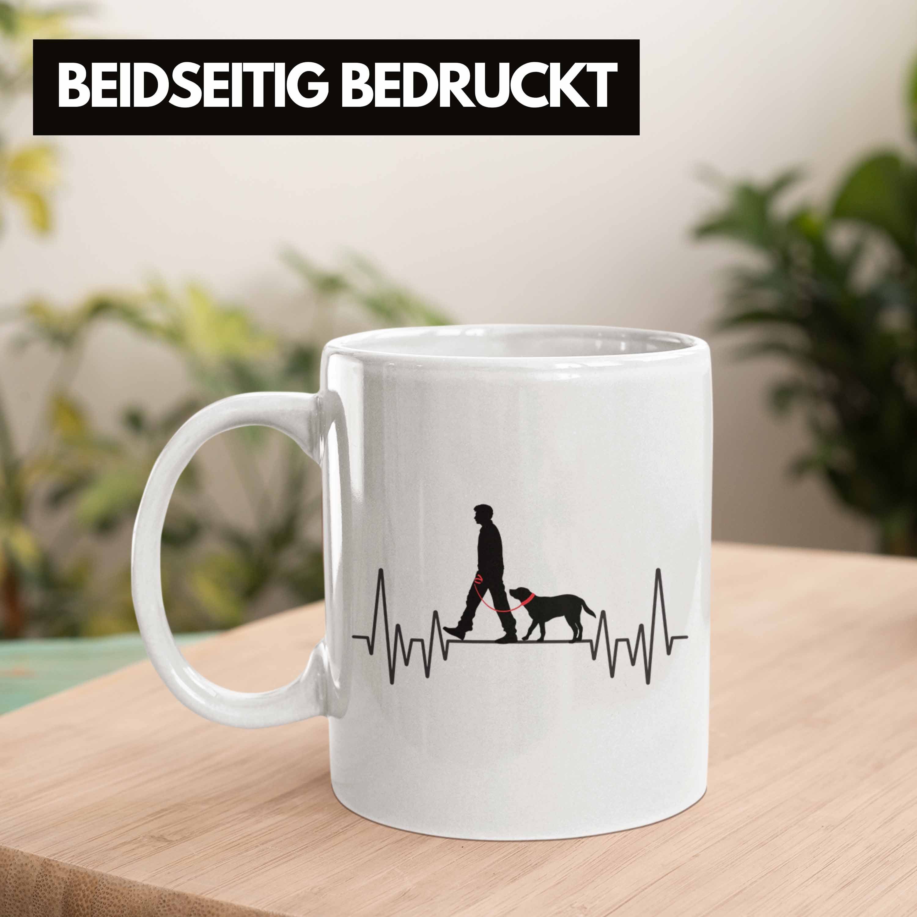 Trendation Tasse Trendation Hunde Besitzer Tasse Hunde-Mama Herzschlag - Geschenk Weiss für H