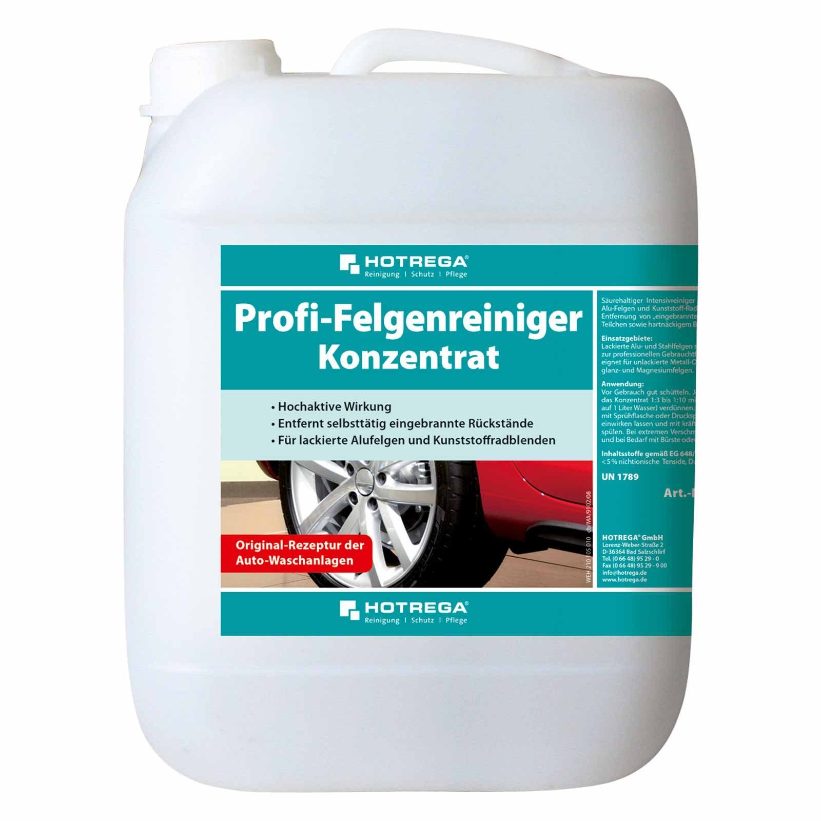 HOTREGA® Profi Felgenreiniger Alufelgenreiniger Felgenpflege 10L Konzentrat Felgenreiniger