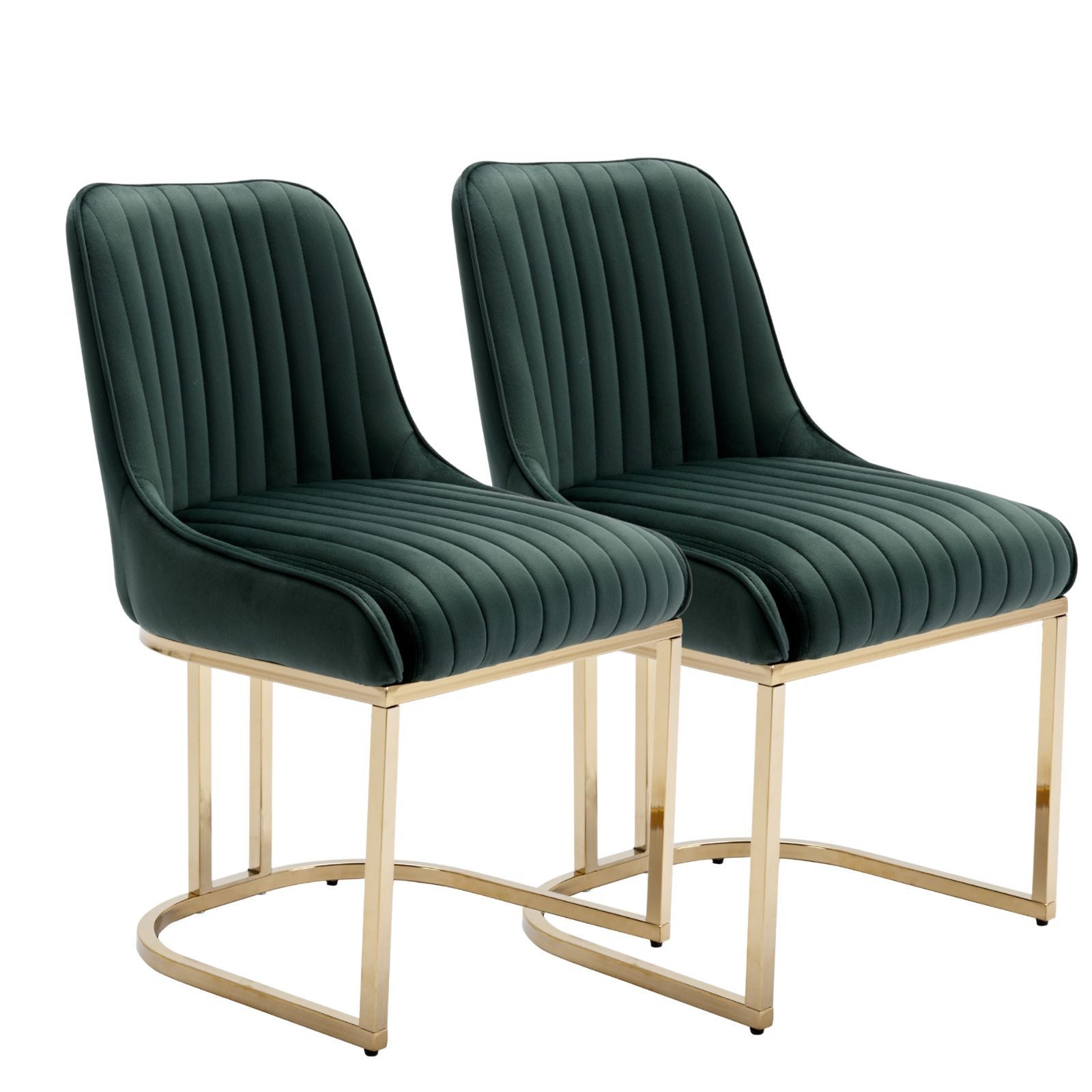 CHAIRUS Esszimmerstuhl 2er-Set, Samtstühle mit Metallbeinen für Küche & Wohnzimmer (2 St), Polsterstuhl, Küchenstuhl, Wohnzimmerstuhl, 47x53x79cm