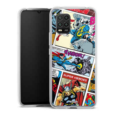 DeinDesign Handyhülle Marvel Retro Comic Blue, Xiaomi Mi 10 lite Silikon Hülle Bumper Case Handy Schutzhülle