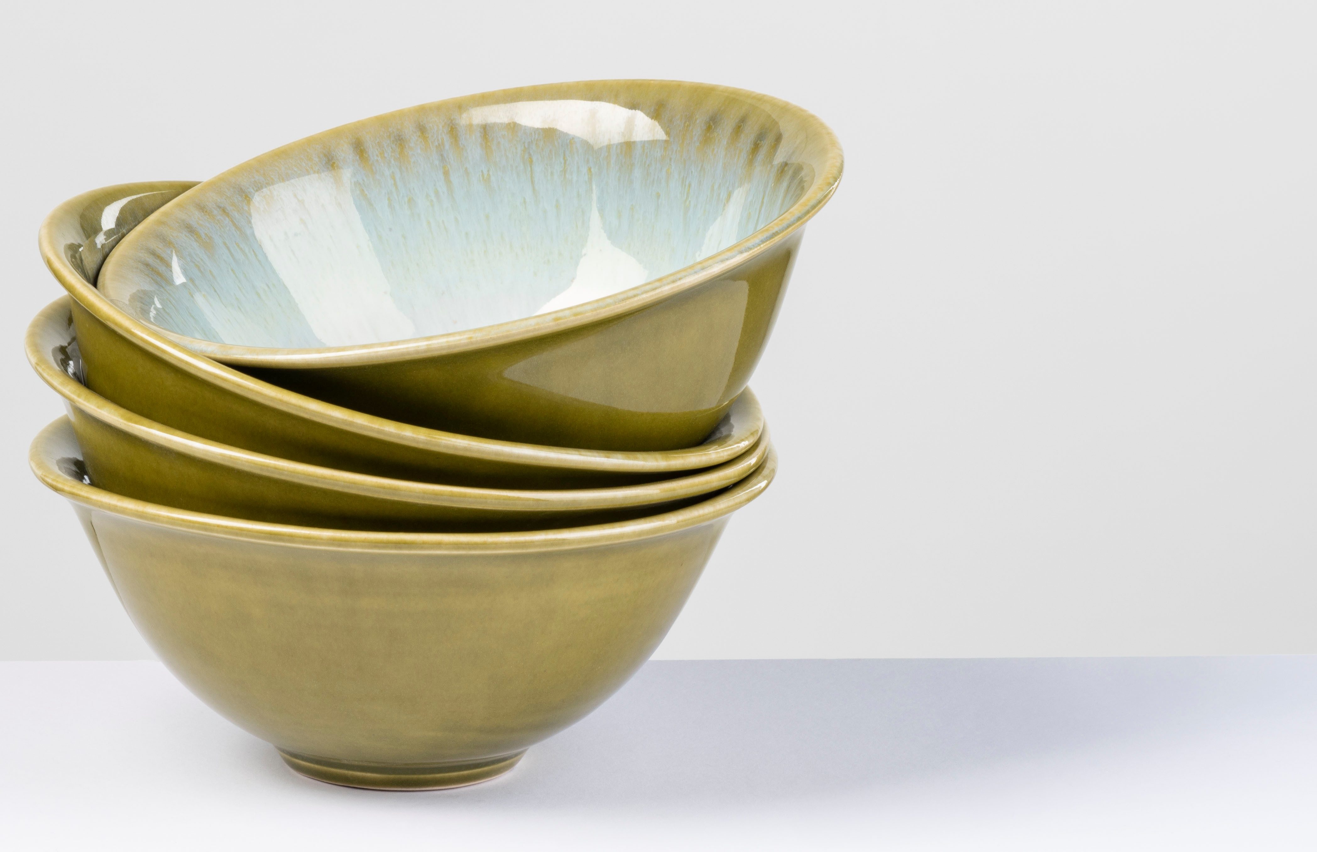 Gipfelstück Müslischale Flussufer, Steinzeug, (Set, 4-tlg), Reaktivglasur, außergewöhnlicher, visueller Farbverlauf, Ø 15 cm