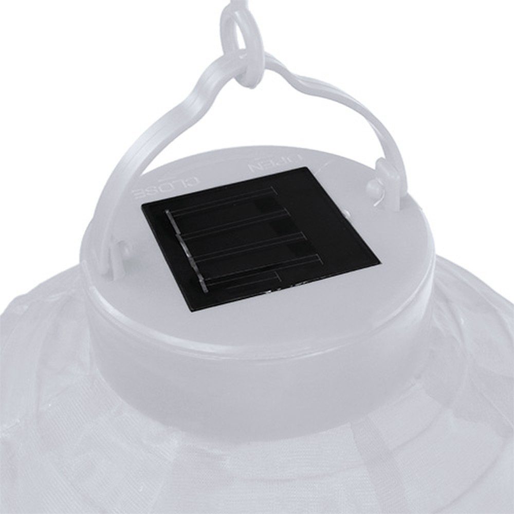 Kaemingk Windlicht Lampion LED Solar 20cm Weiß Outdoor Deko Partylicht