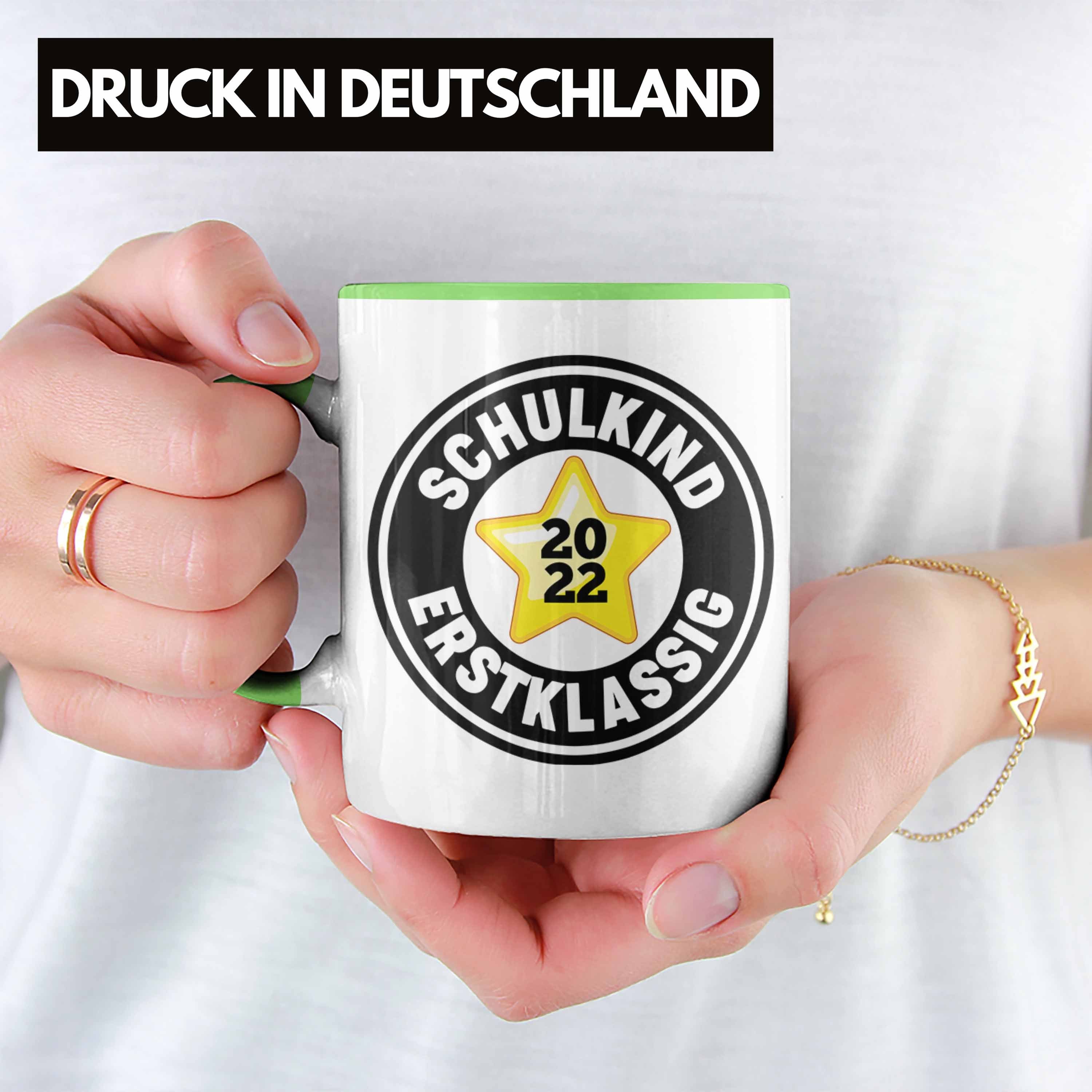 2022 Schulkind Schultüte - 1. Schulanfang Geschenkidee Erstklassig Schulstart Junge Tasse Grün Tasse Trendation Geschenk Schultag Einschulung Trendation Mädchen Füllung Schulkind Schuleinführung