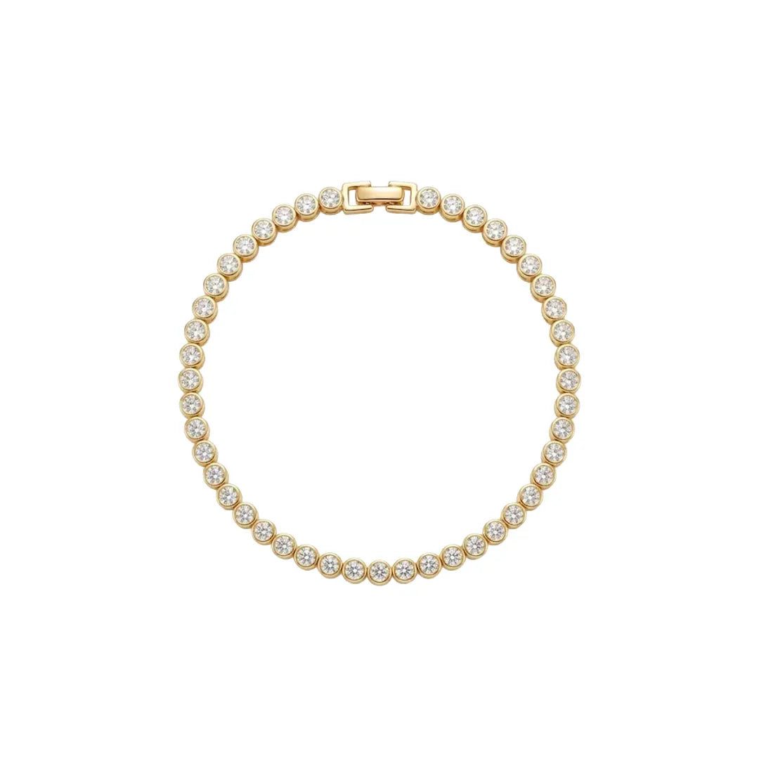 Tennisarmband Suzan Gold® Tennis Armband 925 Sterling Silber Damen vergoldet 18 cm