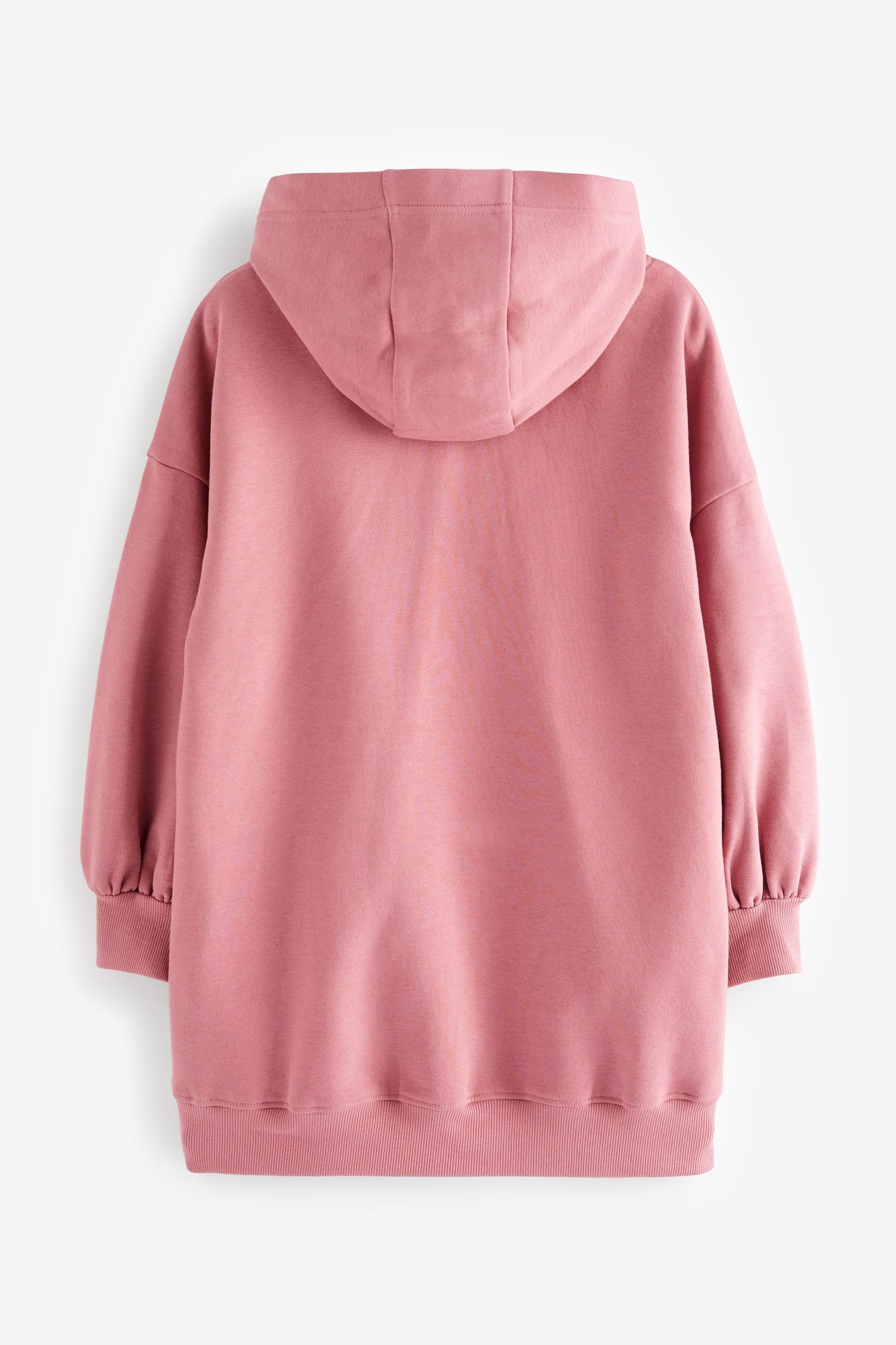 Next Longsweatshirt Langes Kapuzensweatshirt (1-tlg) Pink Sequin Heart