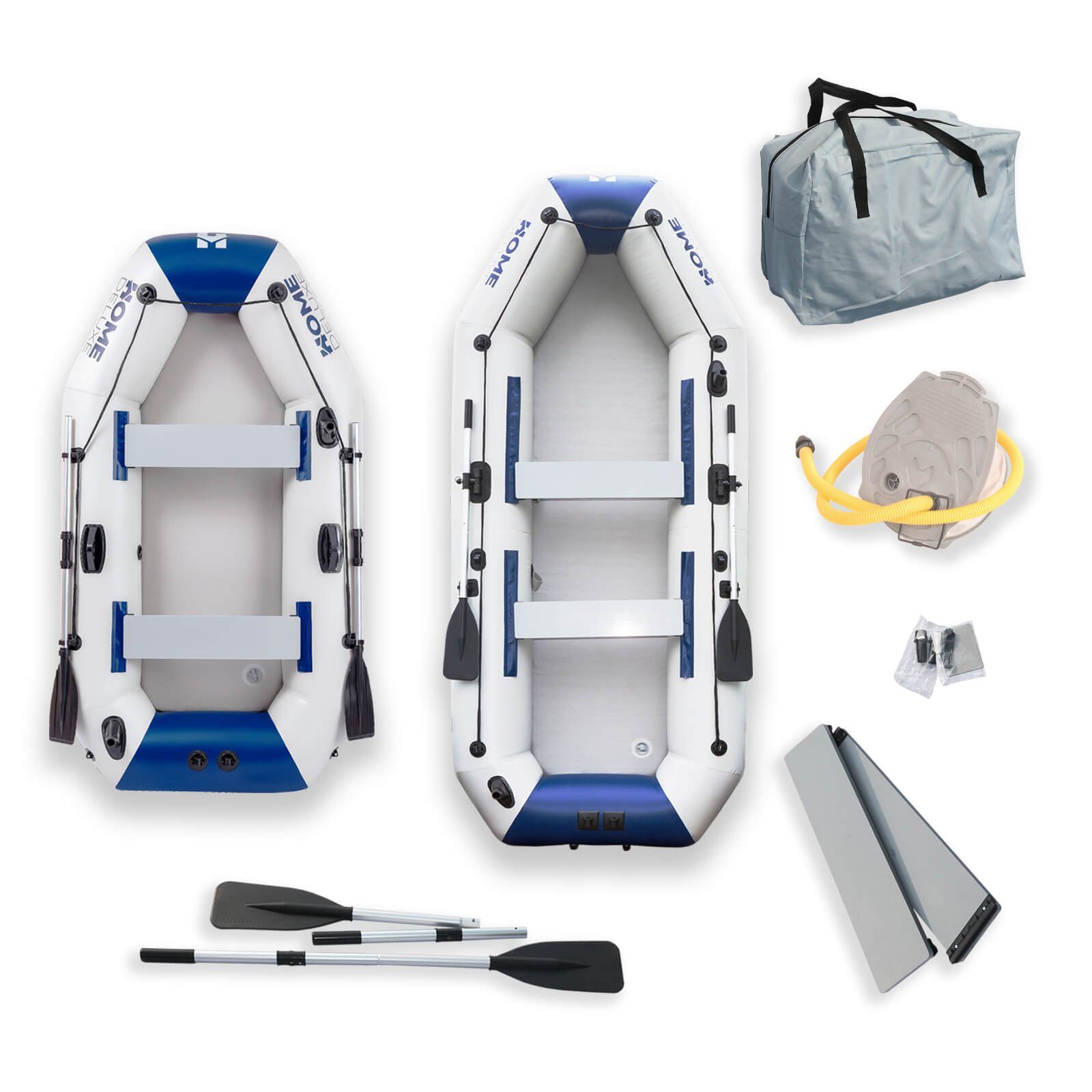 HOME DELUXE Schlauchboot PIKE Sport, (Set, -, Motor, zwei Paddel, Reparatur Kit, Transporttasche und Luftpumpe), PVC, 3 lagig Konstruktion, extra stark, mit Motor
