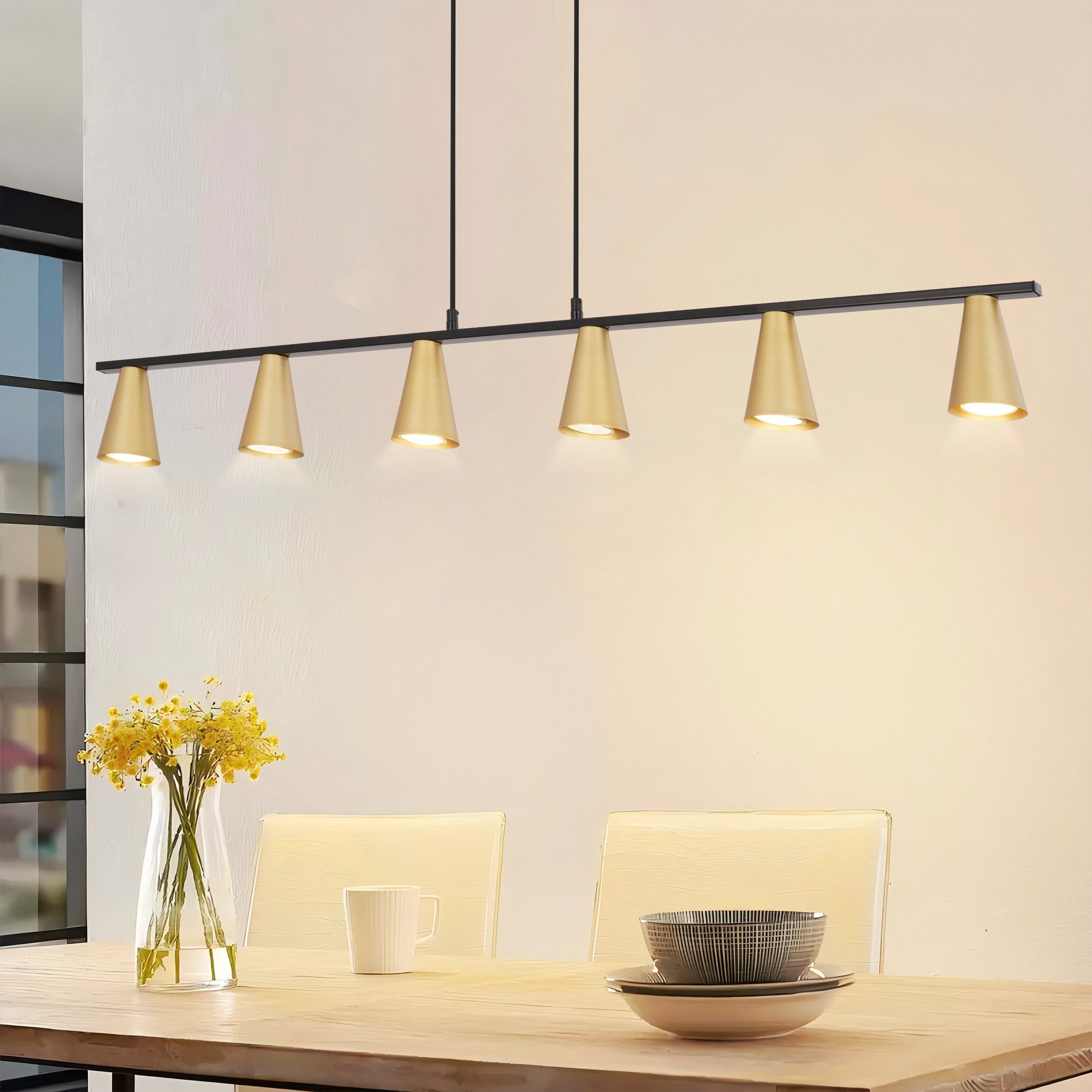 Nettlife Pendelleuchte Esstisch Gold Weiß GU10 günstig online kaufen