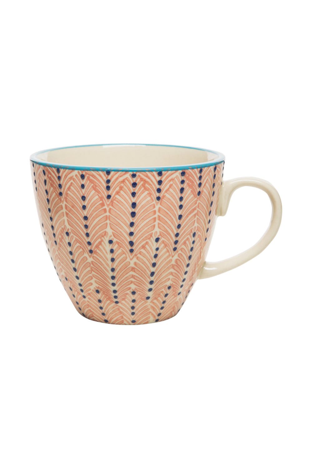 Tranquillo Tasse Steinzeug MIX'N'MATCH 440ml/500ml handgestempelt spülmaschinengeeignet, Farbenfrohes Mix'n'Match-Design, mikrowellengeeignet, lebensmittelecht