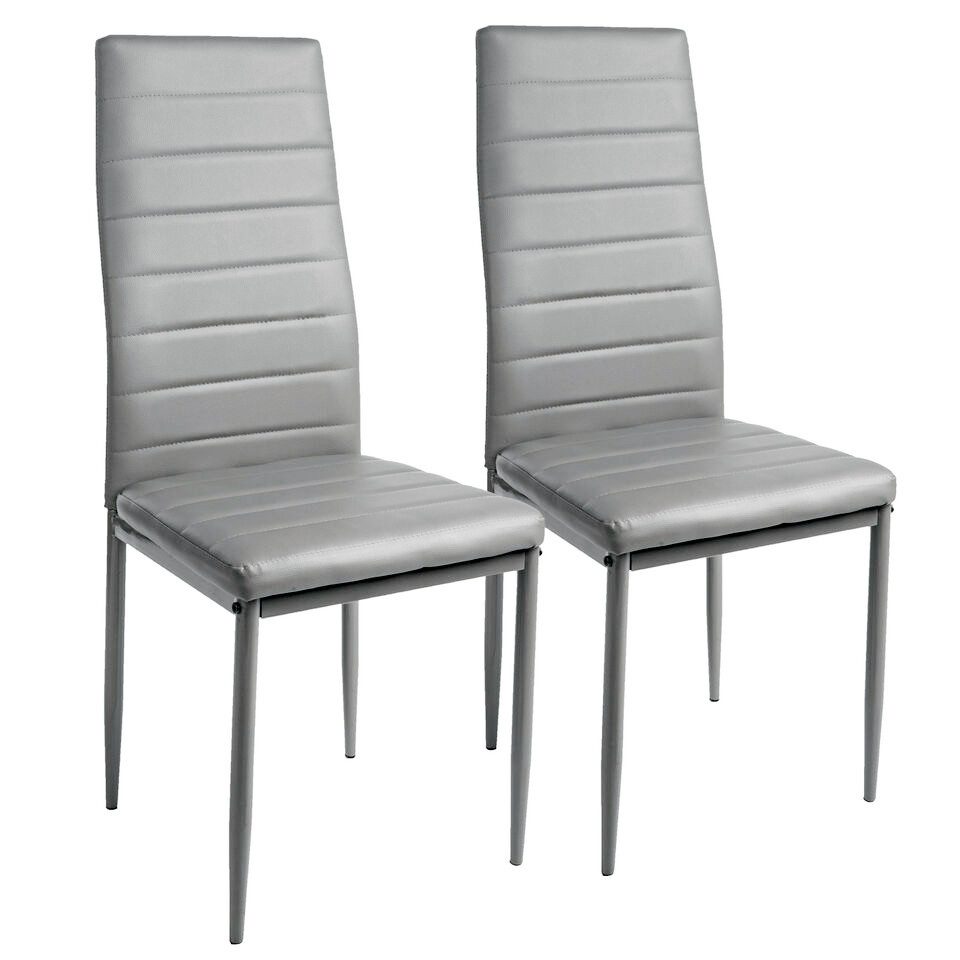 TRISENS Esszimmerstuhl Gabi (Stück, 2 St), Küchenstuhl mit abgestepptem Bezug in Lederoptik mit Metallbeinen