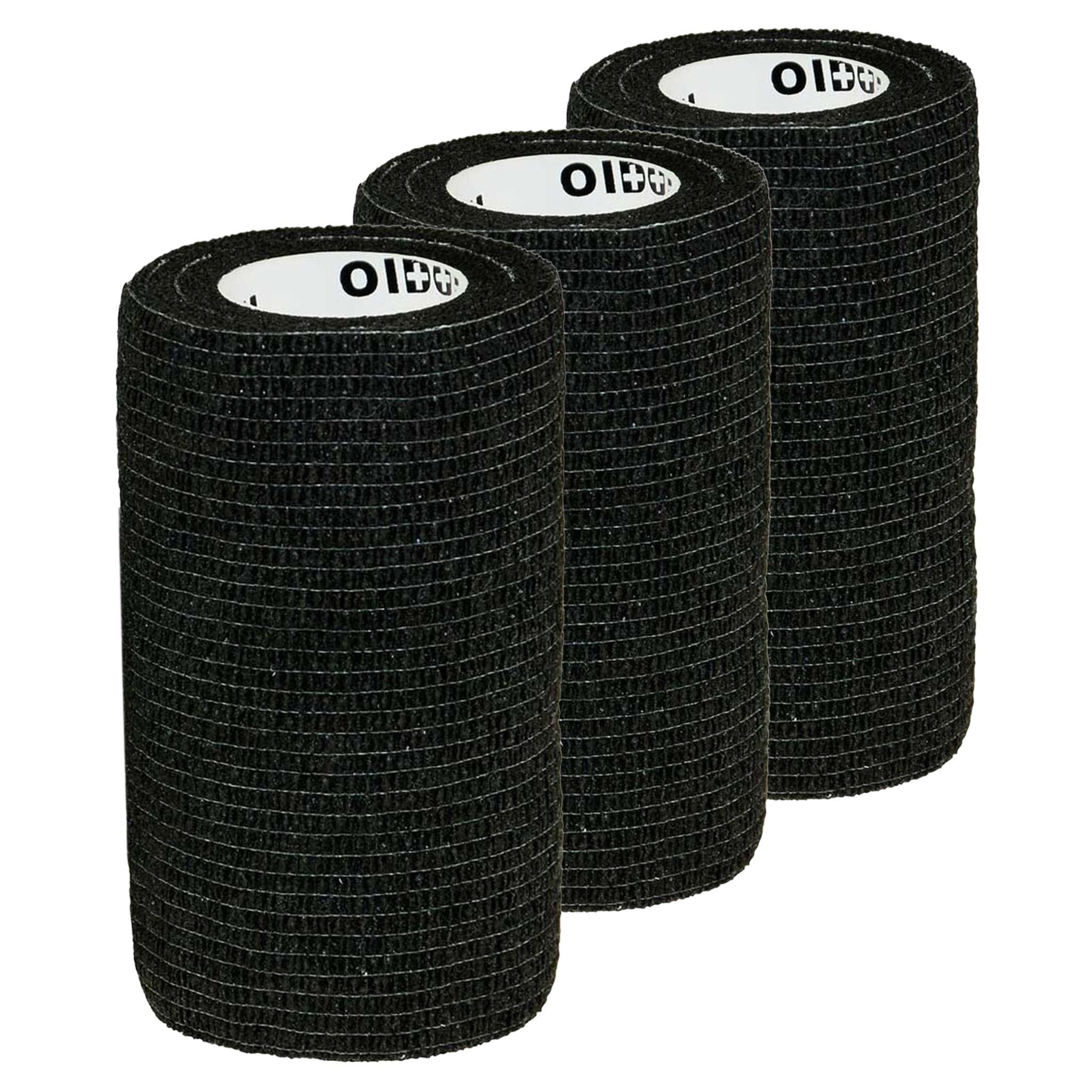 meDDio Pferdebandage 1/3/6 Haftbandagen Größe+Farbe wählbar - selbsthaftende Bandage, 3 Stück 10 cm schwarz