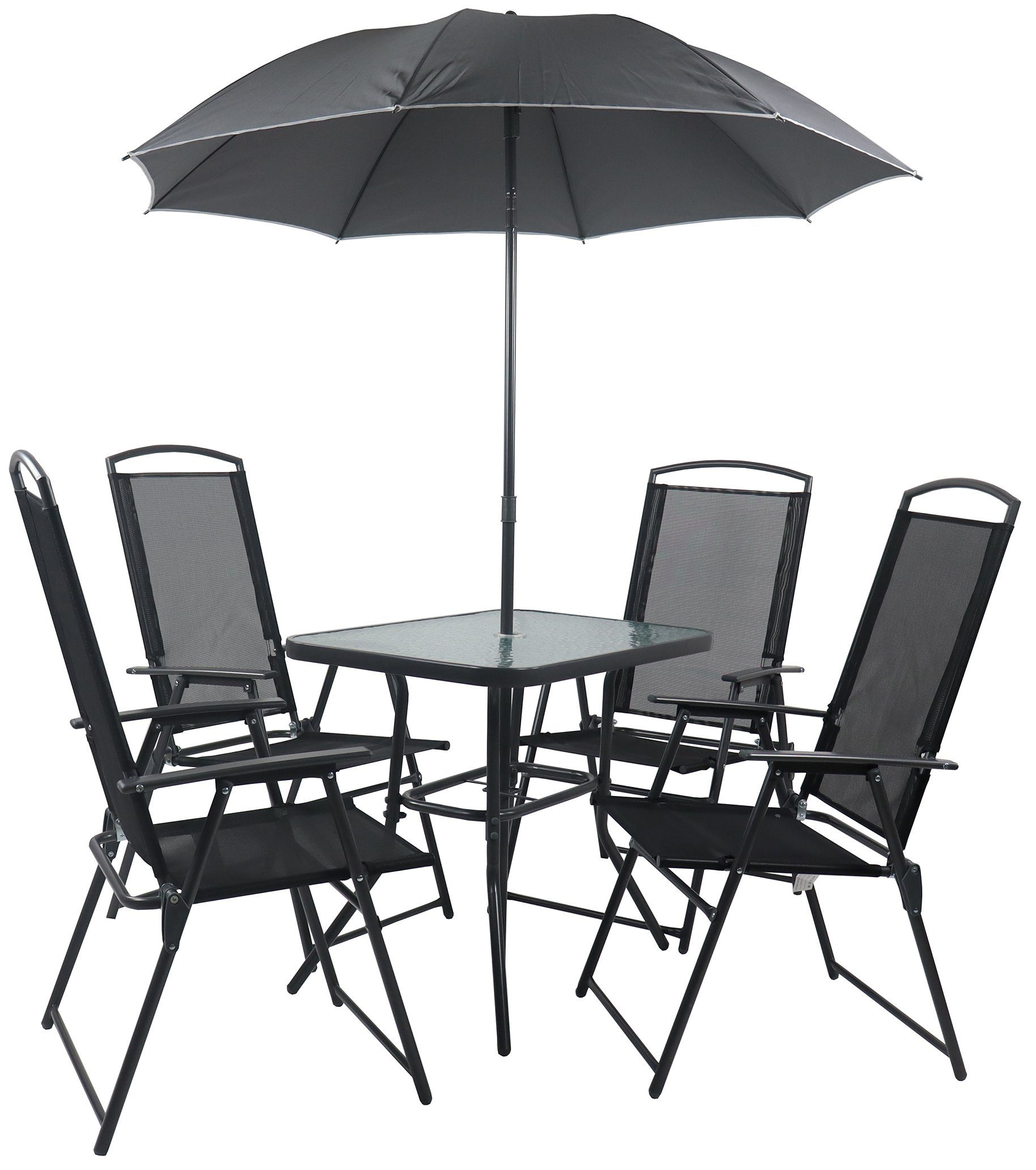 VCM Garten-Essgruppe 5-tlg Sitzgruppe Gartenmöbel Tisch Stühle Set 80, (5-tlg)