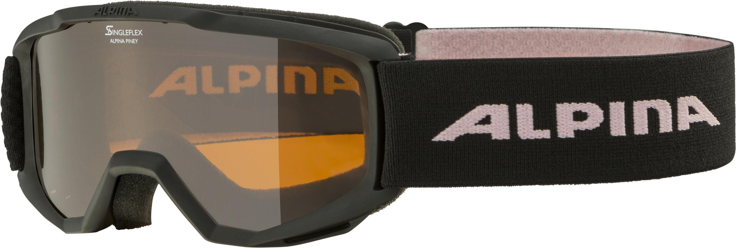 Alpina Sports Skibrille Alpina Kinder Skibrille Piney 432 black-rose matt | Sportbrillen