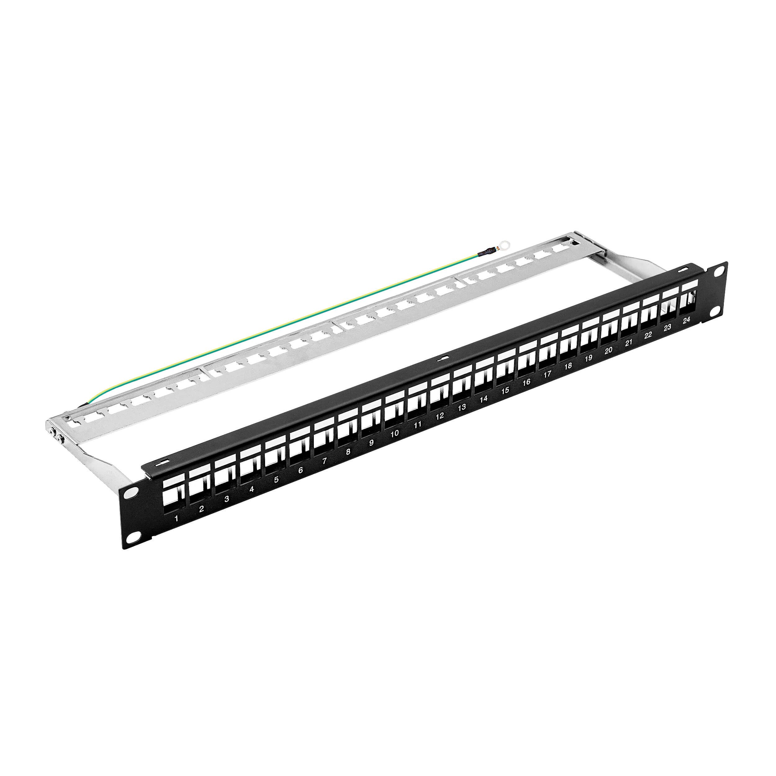 ProfiPatch Patchpanel Verteilerfeld 19 Zoll 24-Port für Keystone Module Netzwerk-Patch-Panel (1 HE)