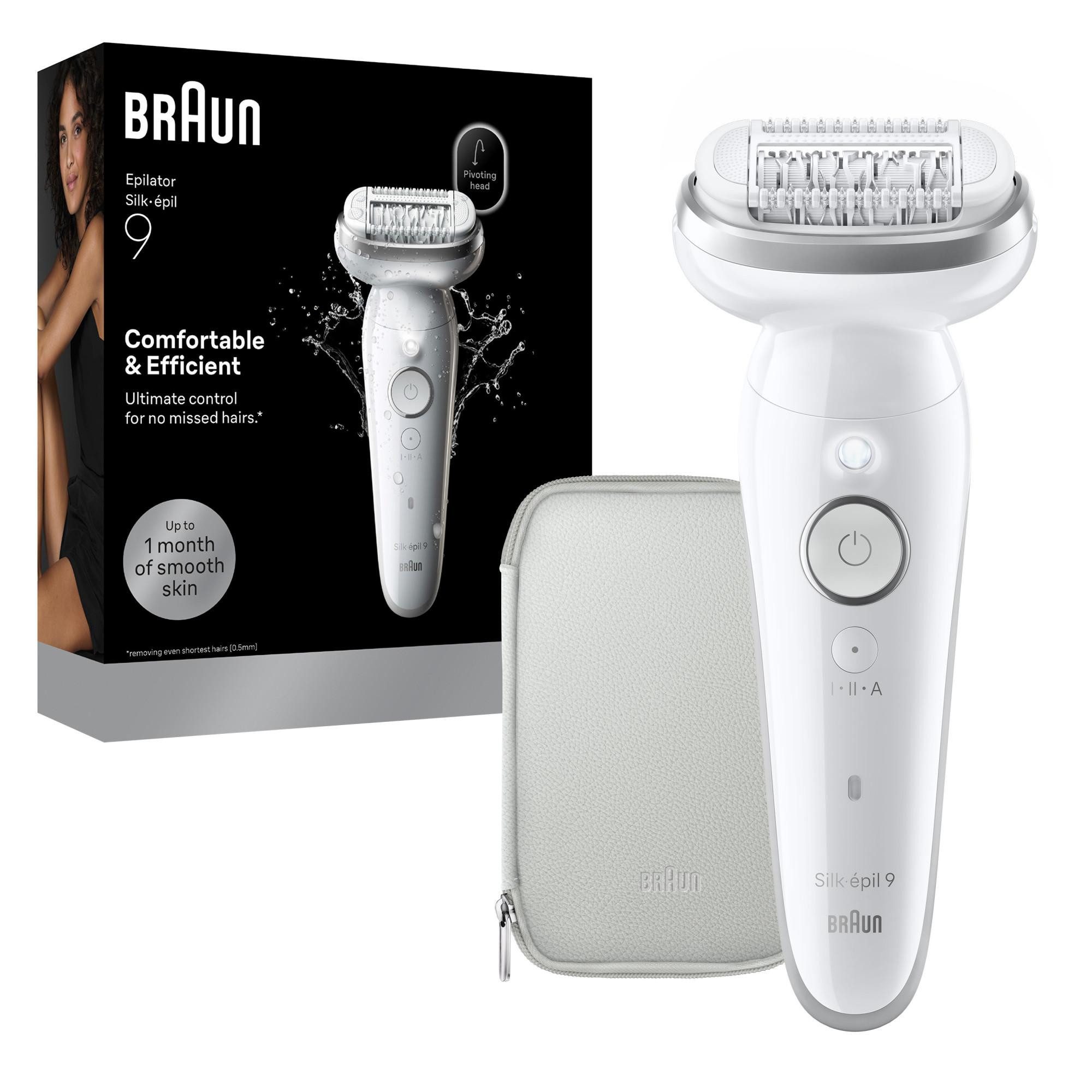 Braun Epilierer 9-000, Langanhaltend glatte Haut, Wet & Dry, 40 MicroGrip-Pinzetten