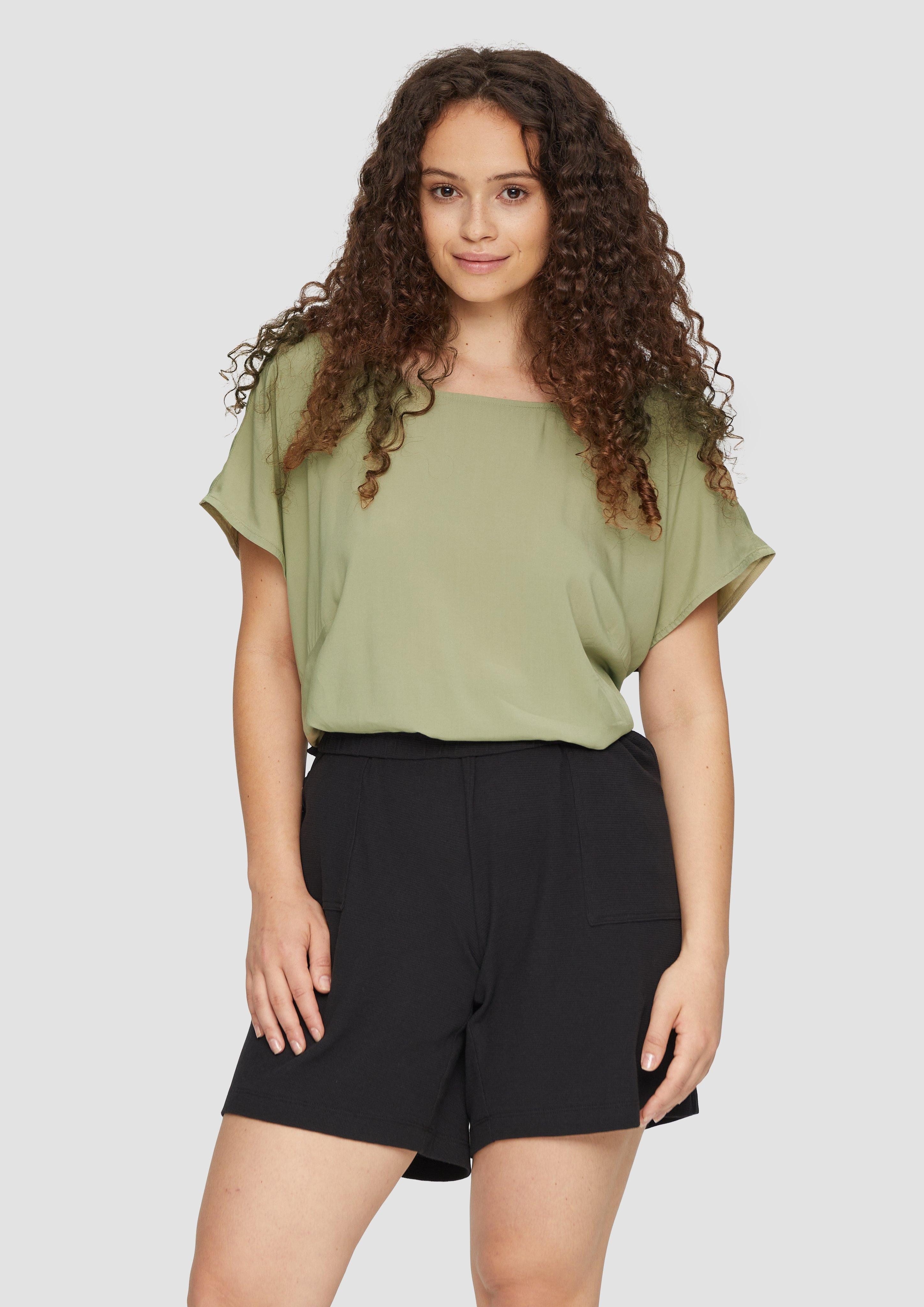 QS Langarmbluse Oversized-Bluse mit überschnittenen Schultern günstig online kaufen