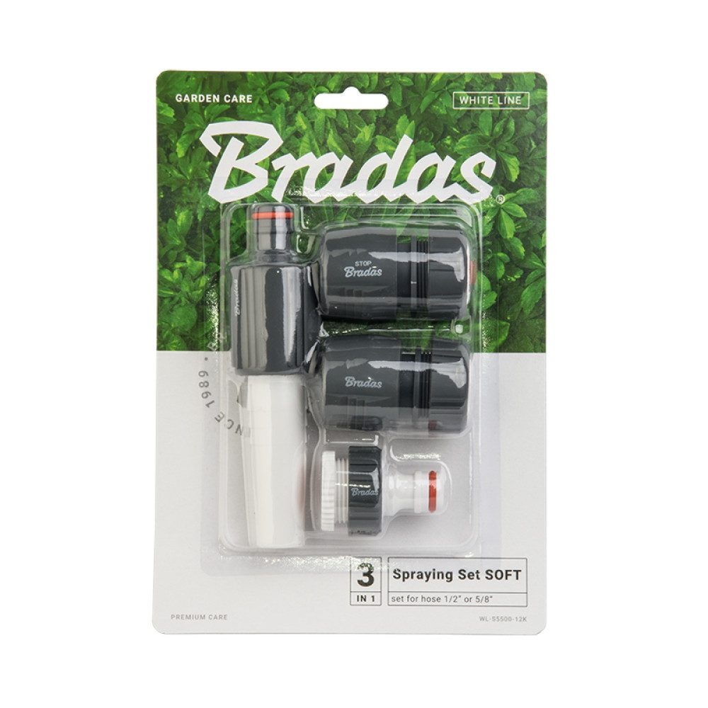 Bradas Anschlussstück Sprühset 4-teilig 1/2" Schnellkupplung Sprühdüse Bewässerungsset