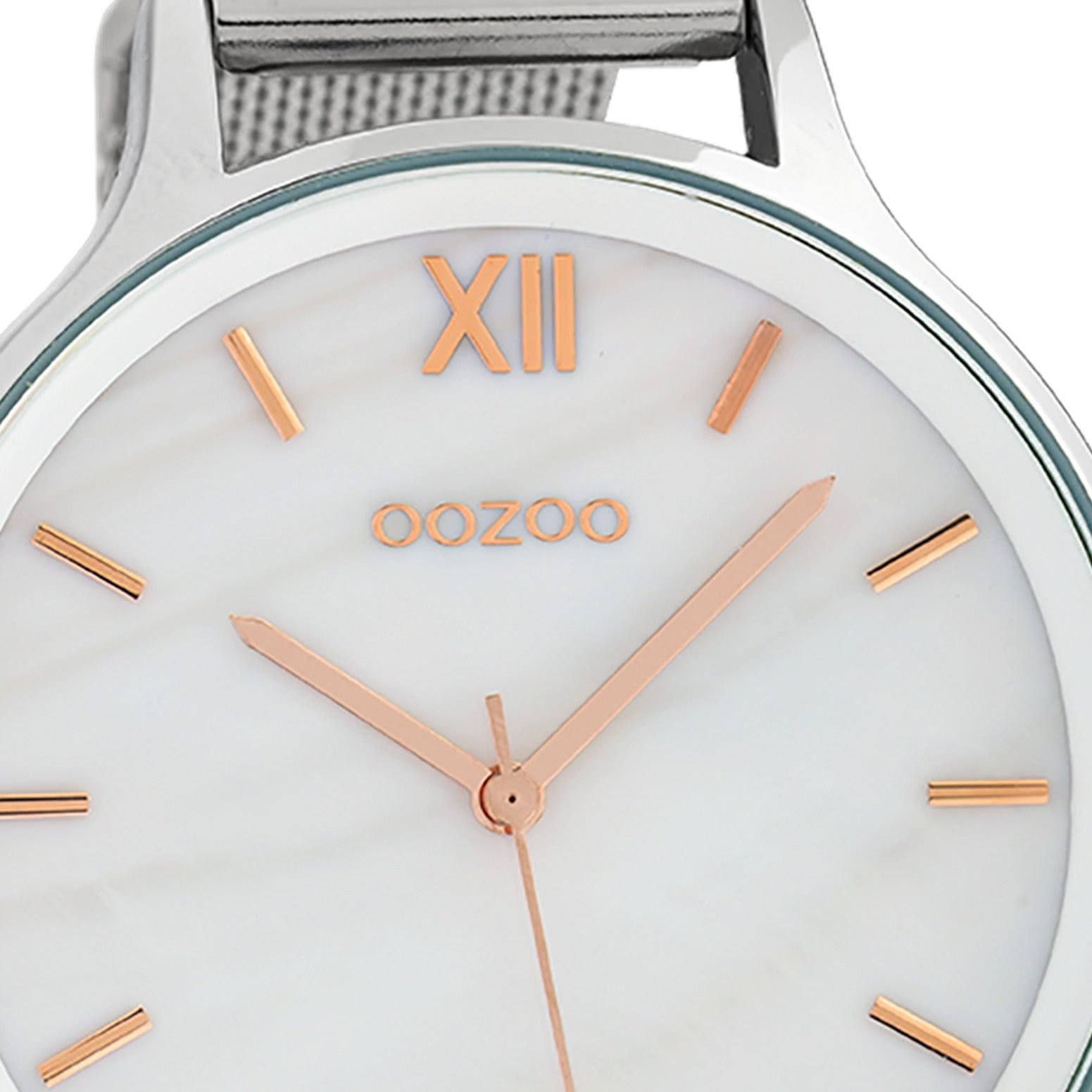 OOZOO Quarzuhr Oozoo Damen Armbanduhr Timepieces Analog, (Analoguhr), Damenuhr rund, extra groß (ca. 46mm) Metallarmband, Fashion-Style
