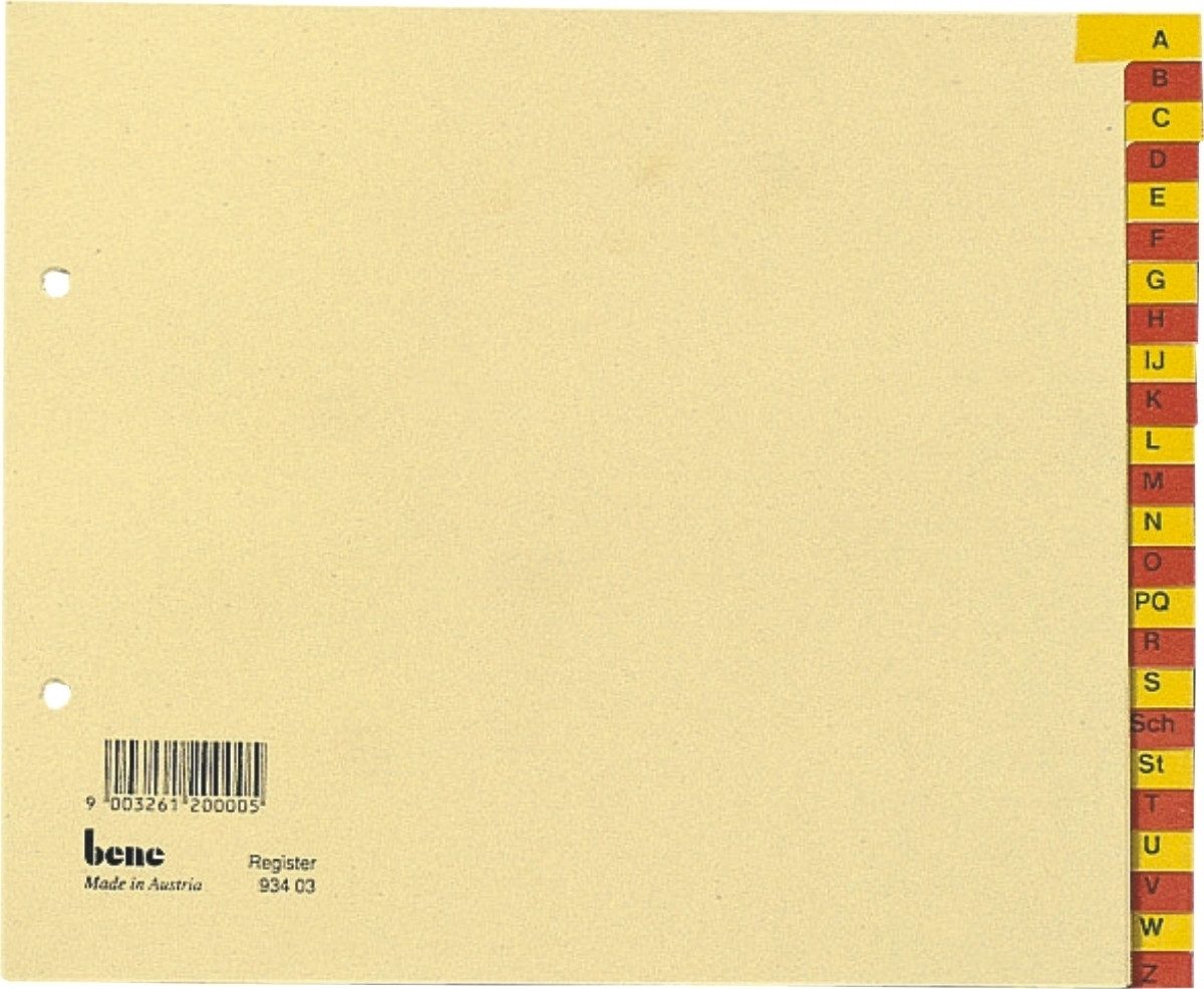 Aktenordner Register A4 Karton A-Z 24-teilig chamois