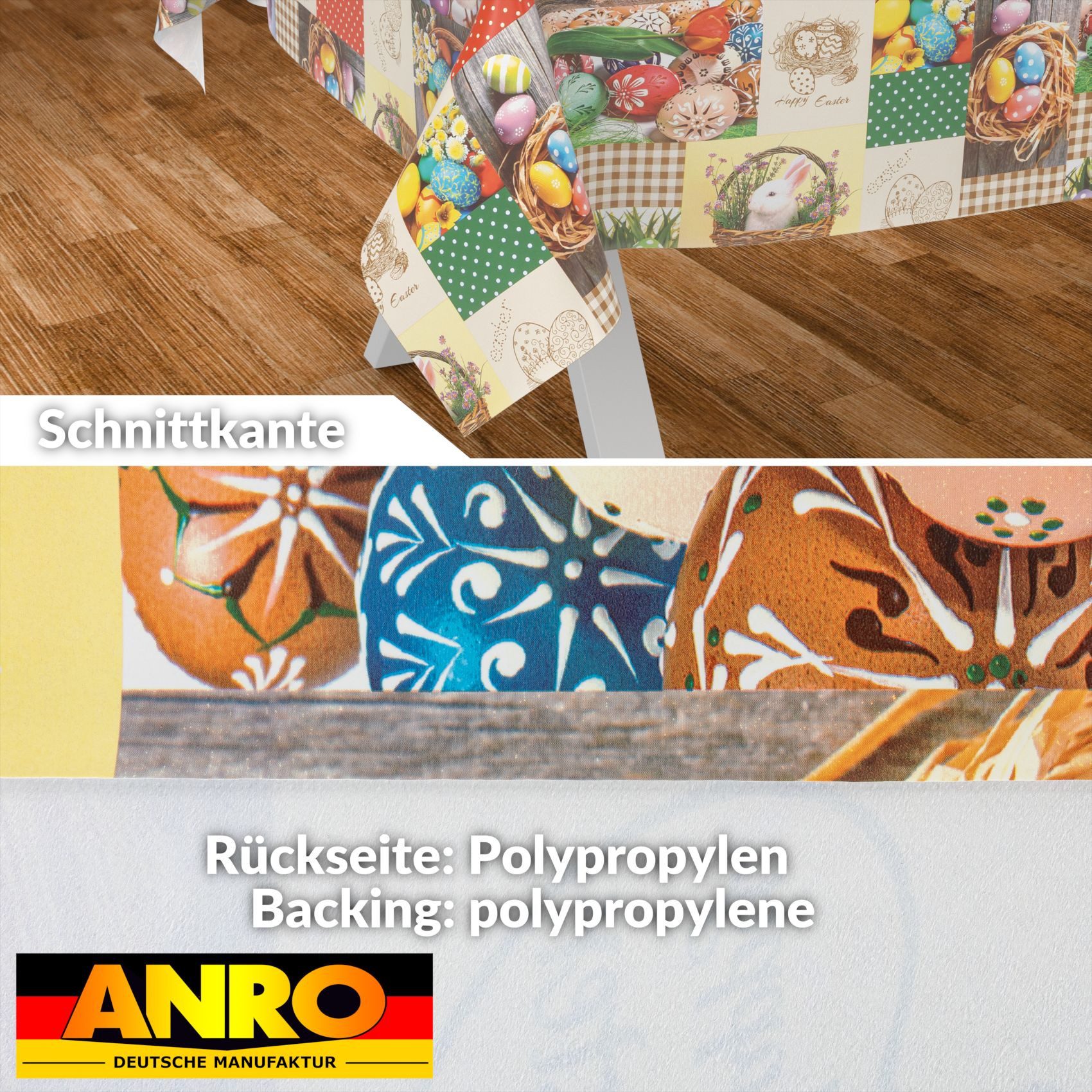 ANRO Tischdecke Wachstuch abwaschbar Ostern Tischwäsche (Einzelstück 1-tlg) günstig online kaufen