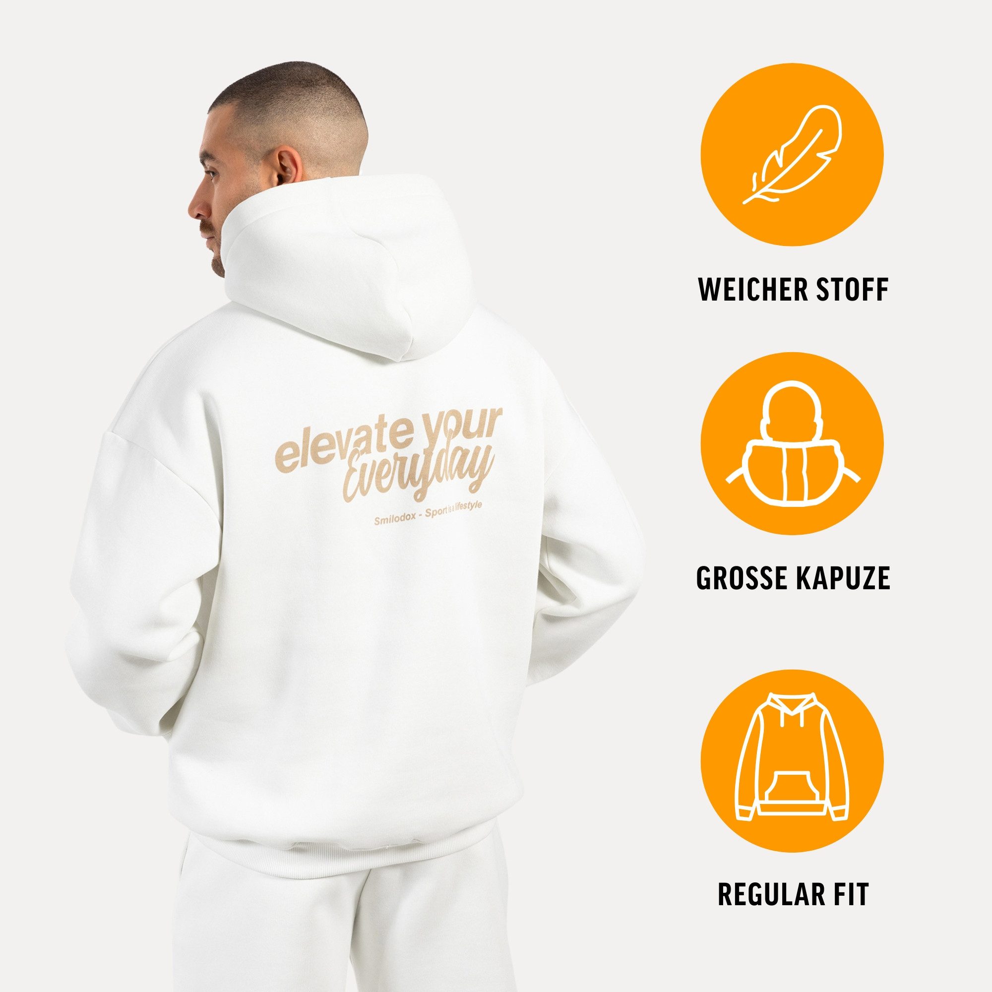 Smilodox Hoodie Tamio, Regular Fit Kapuzenpullover mit Prints auf Brust & R günstig online kaufen