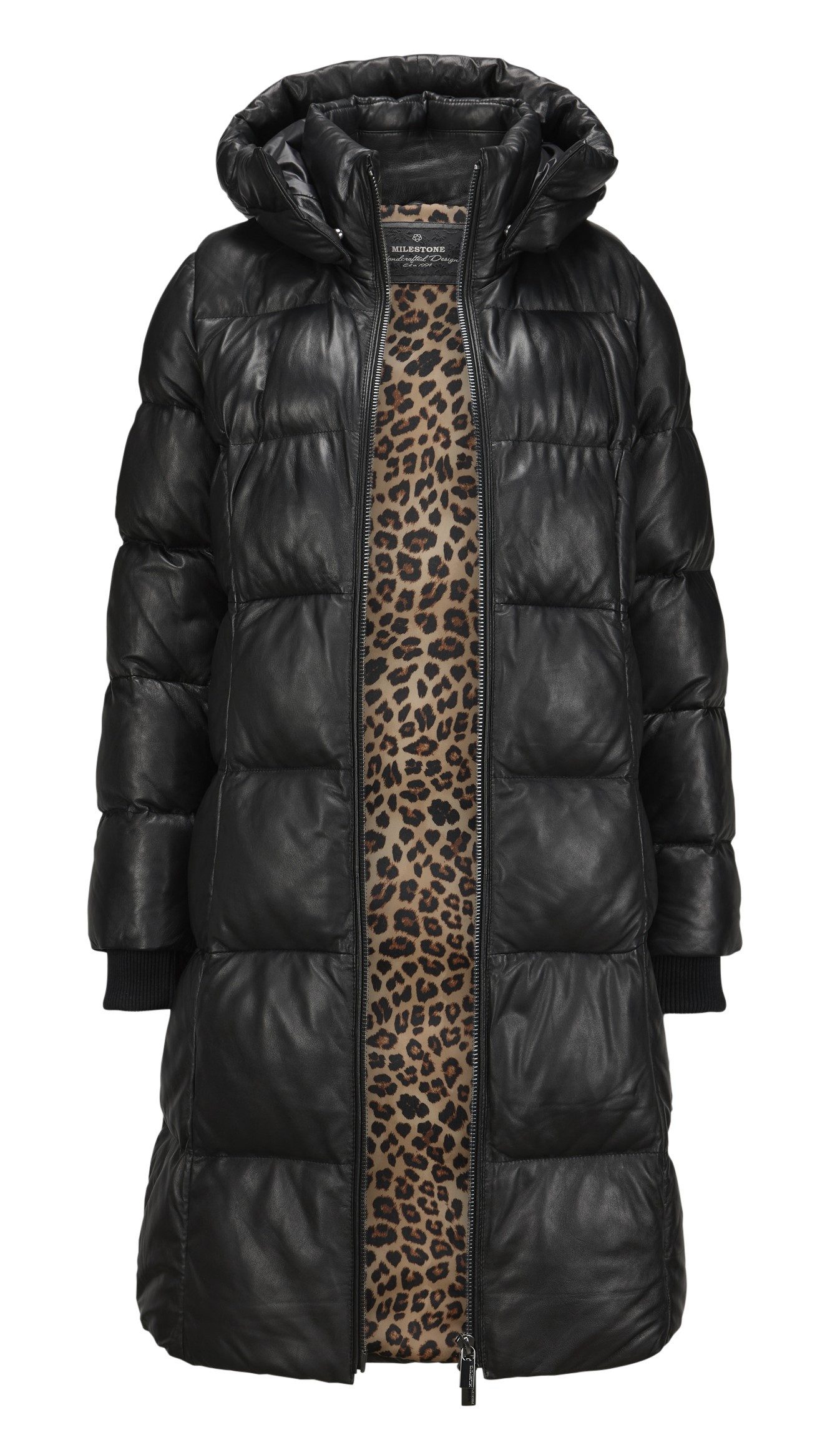 Milestone Ledermantel MSKandia w/o fur langer Steppmantel aus Lamm Nappa mi günstig online kaufen